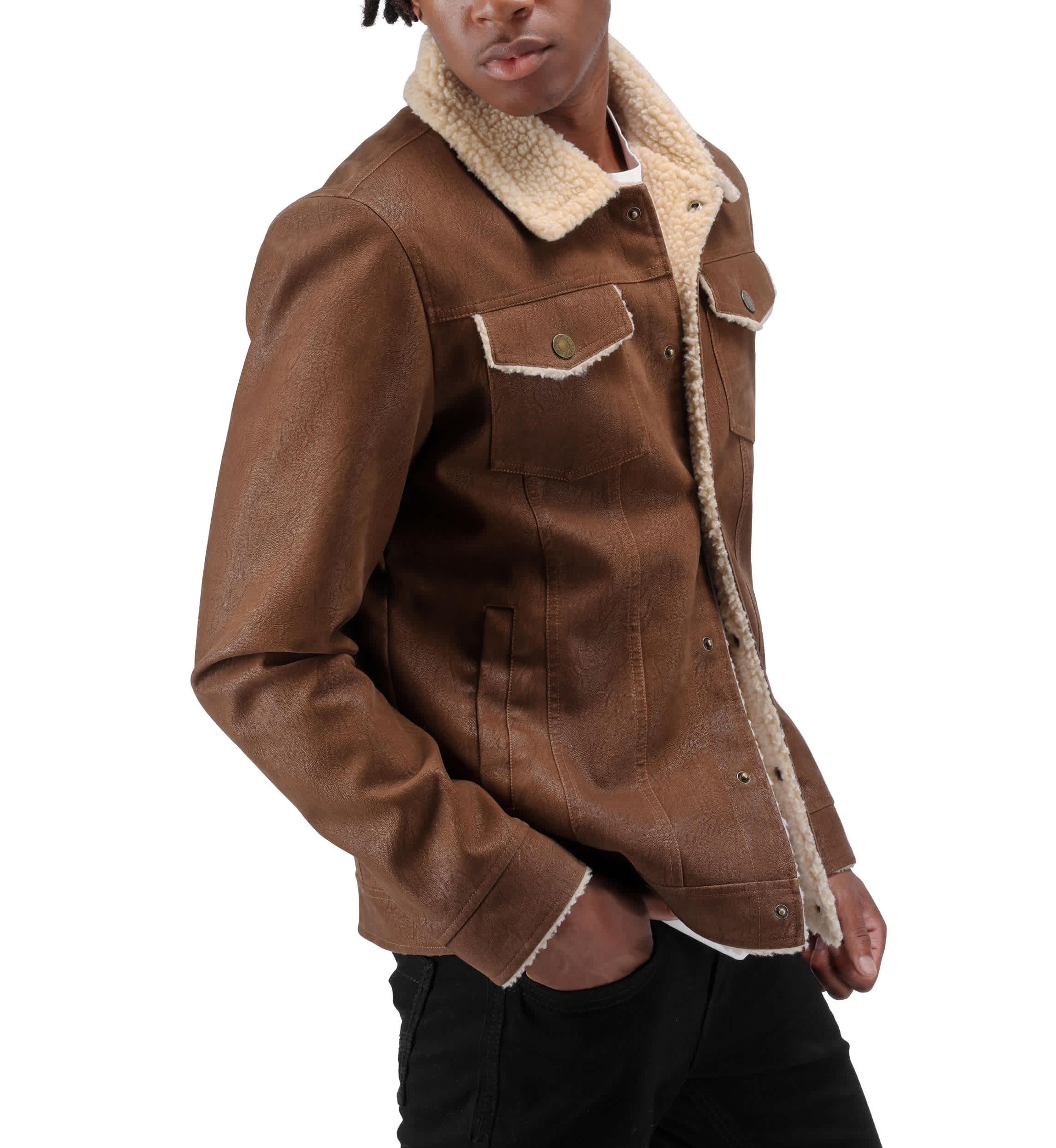 Mens Jacket With Faux Shearling Lining