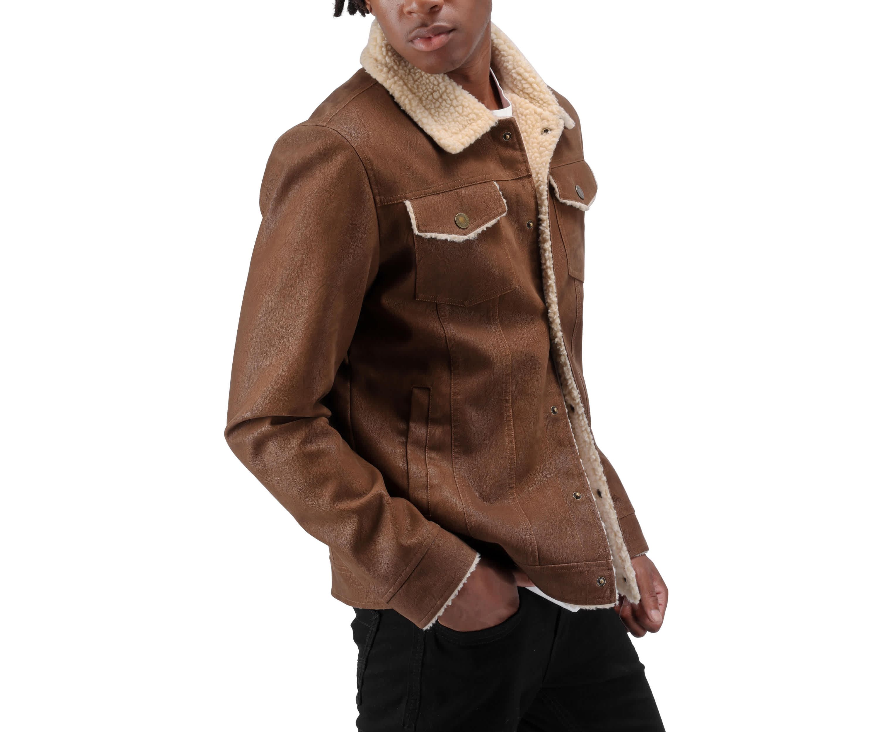 Mens Jacket With Faux Shearling Lining