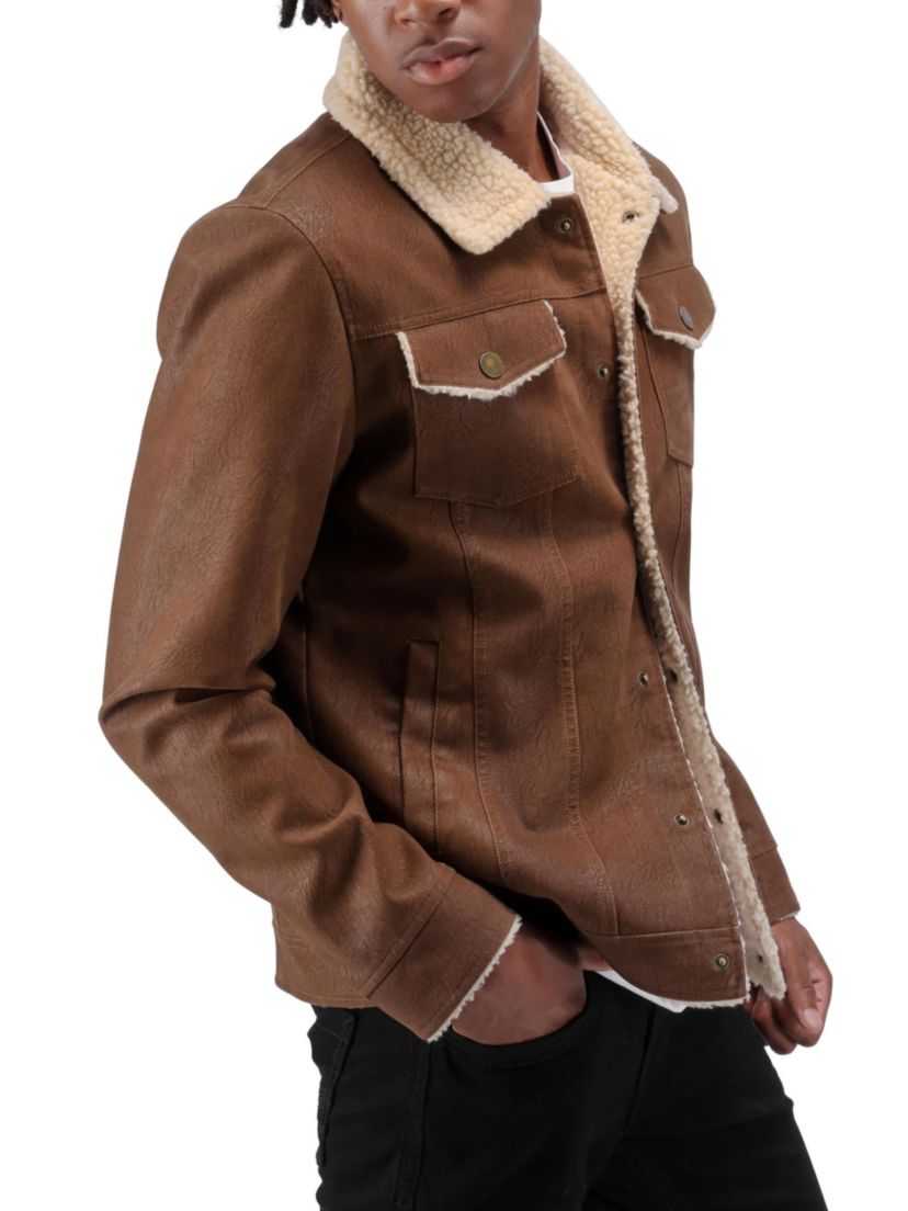 Mens Jacket With Faux Shearling Lining