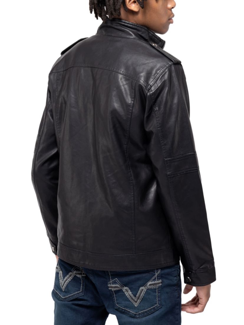 Mens Utility Jacket With Faux Shearling Lining