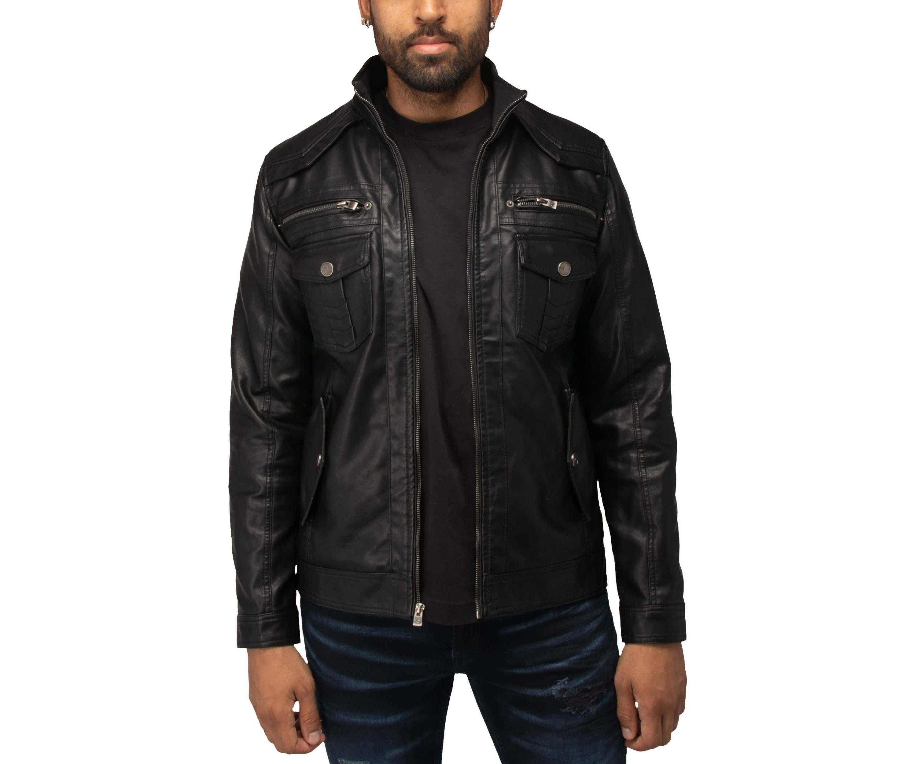 Mens Utility Jacket With Faux Shearling Lining