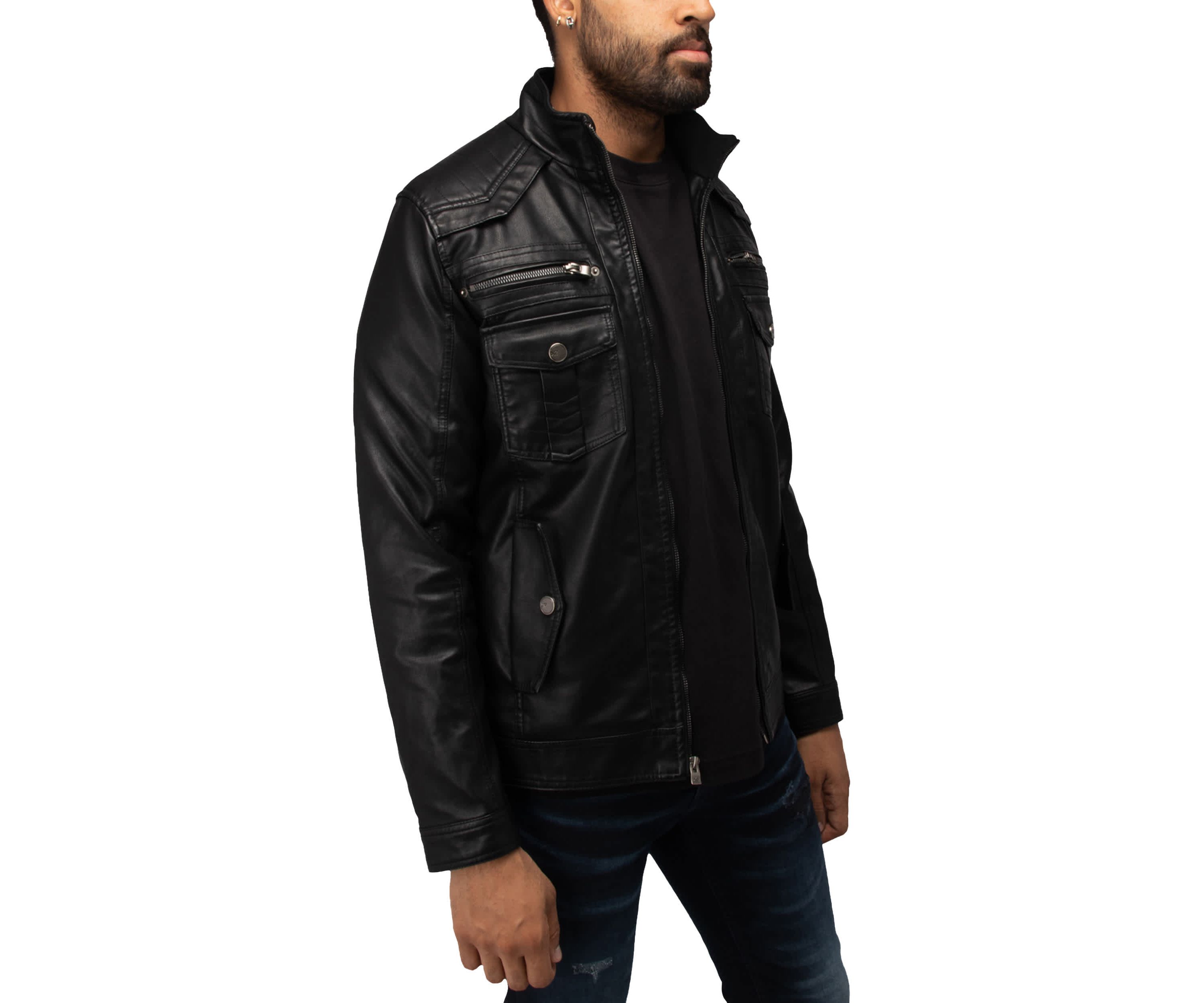 Mens Utility Jacket With Faux Shearling Lining
