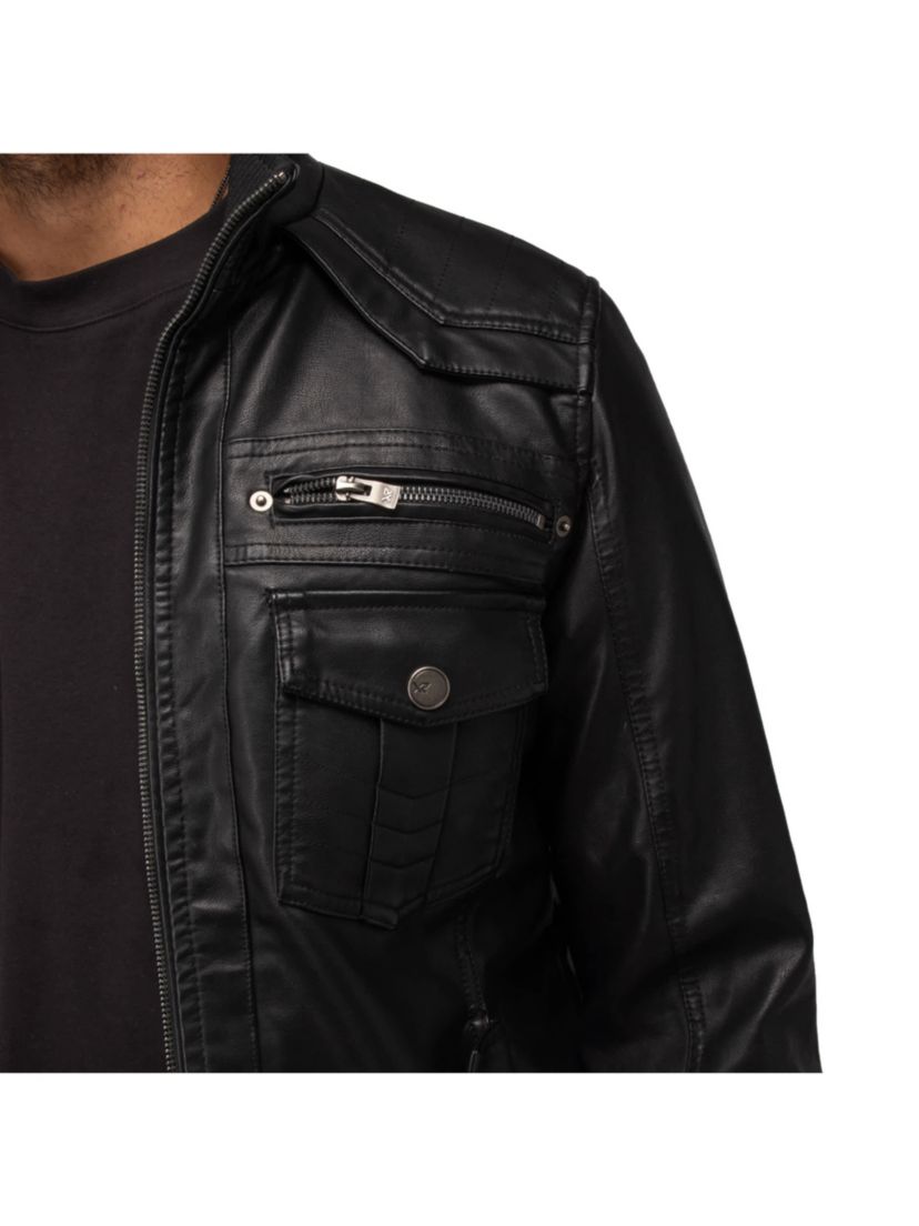 Mens Utility Jacket With Faux Shearling Lining