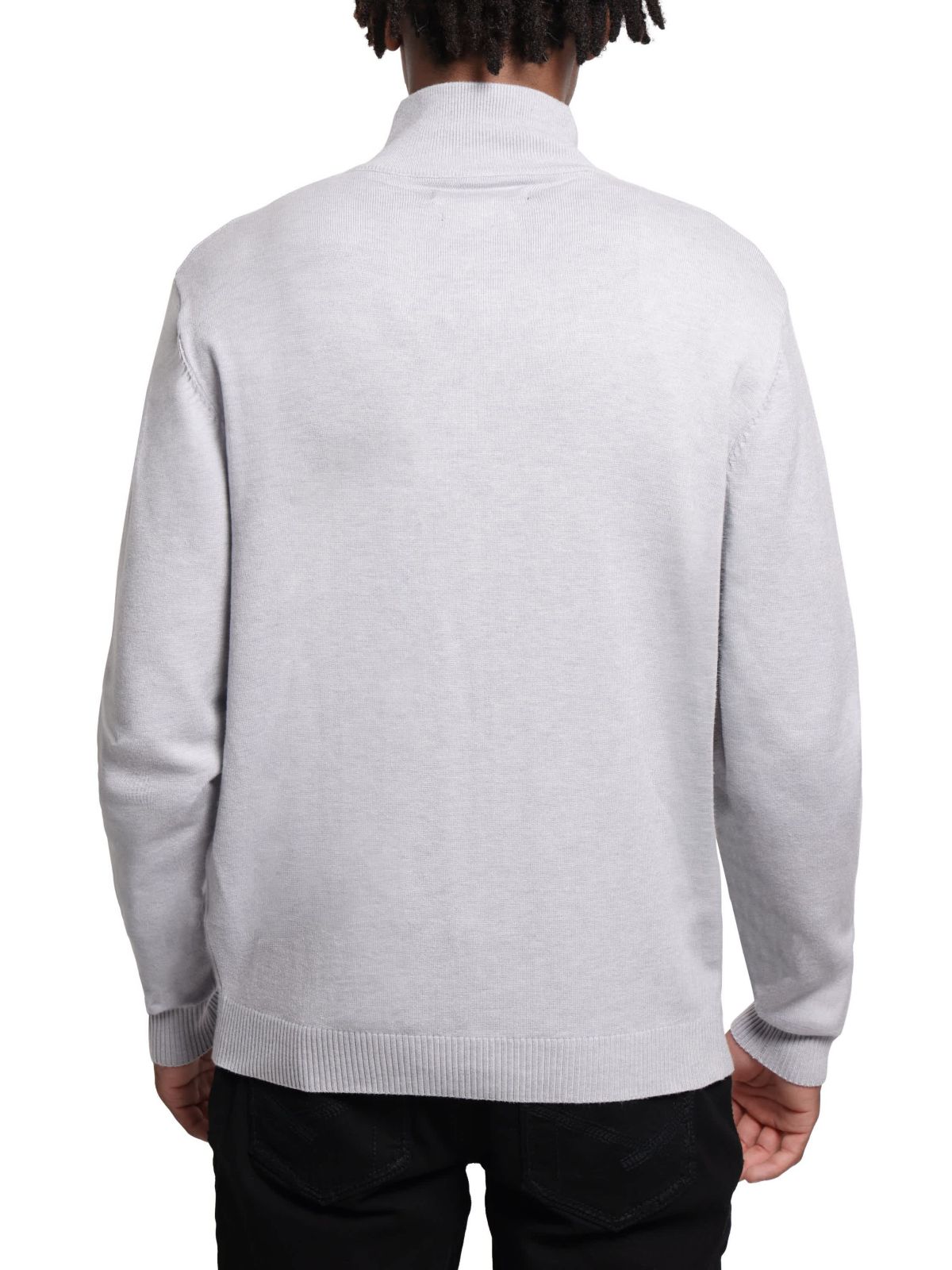 Mens Full Zip Mock Neck Sweater