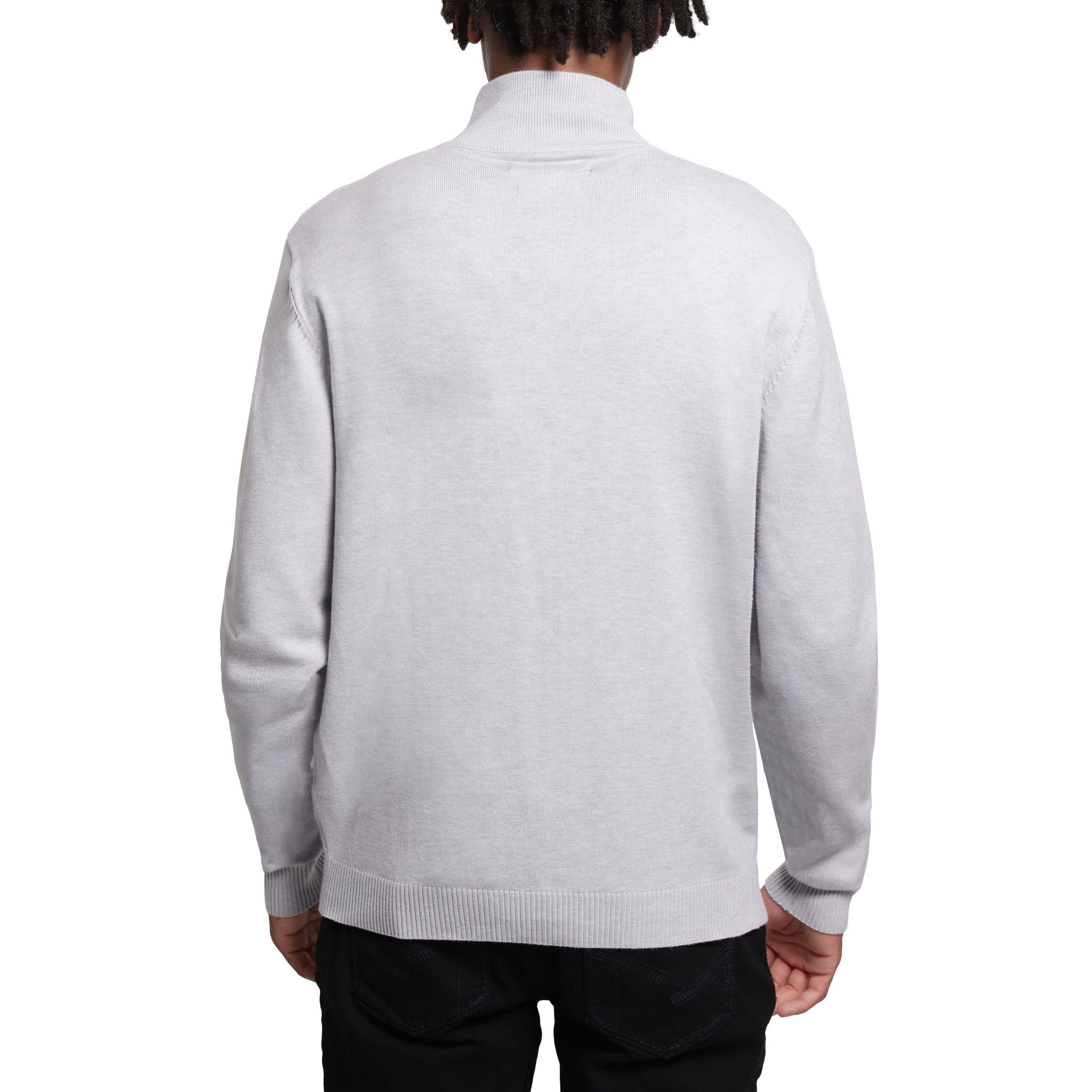 Mens Full Zip Mock Neck Sweater