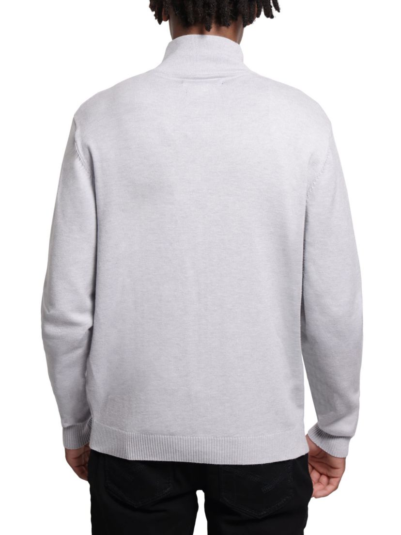 Mens Full Zip Mock Neck Sweater