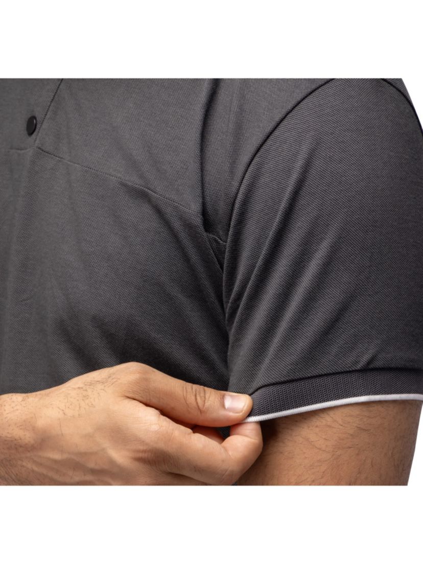Mens Short Sleeve Pieced Pique Tipped Polo