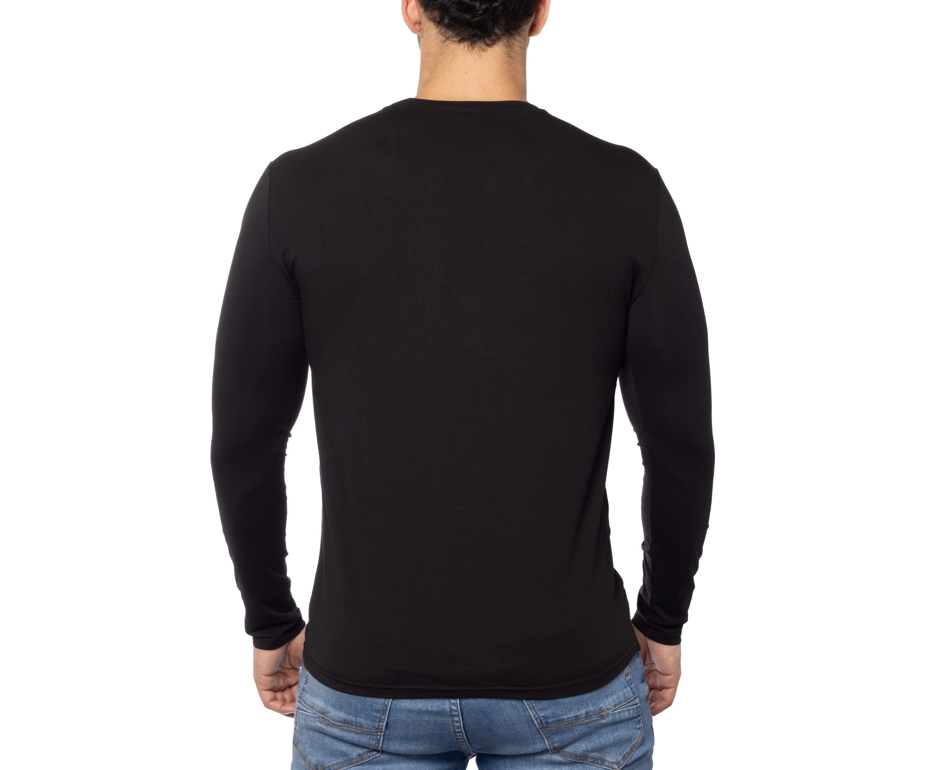 Mens Teddy Bear Rhinestone Graphic Long Sleeves T-Shirts