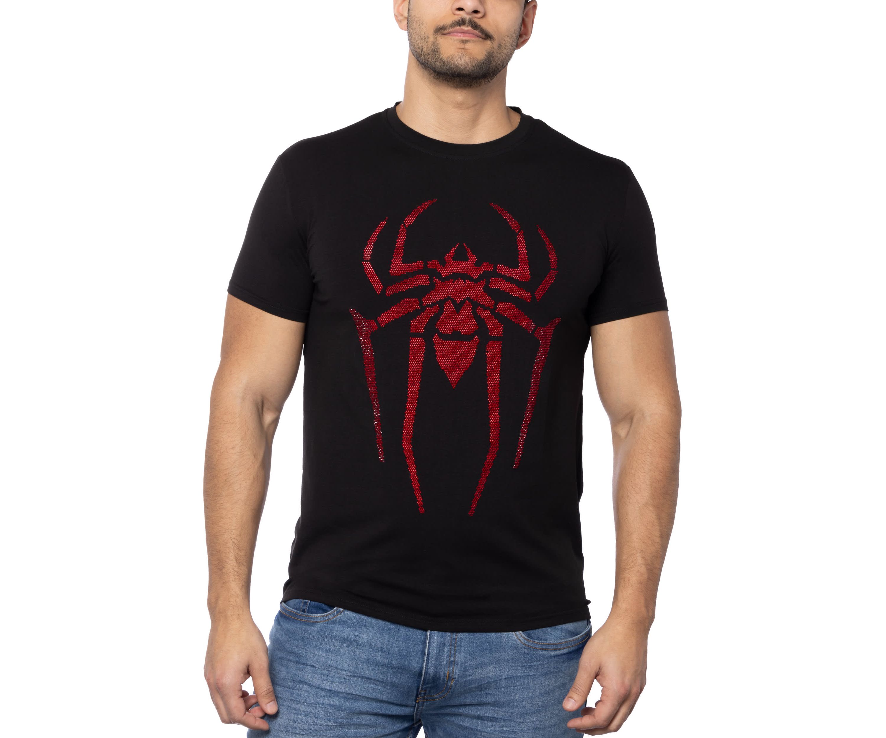 Mens Spider Rhinestone Graphic T-Shirts