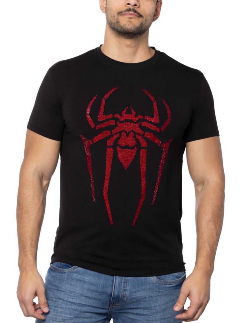 Mens Spider Rhinestone Graphic T-Shirts