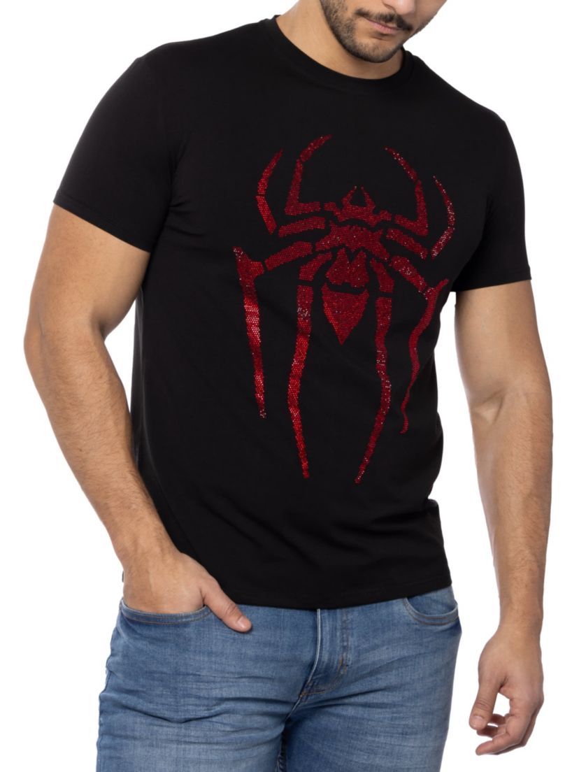 Mens Spider Rhinestone Graphic T-Shirts