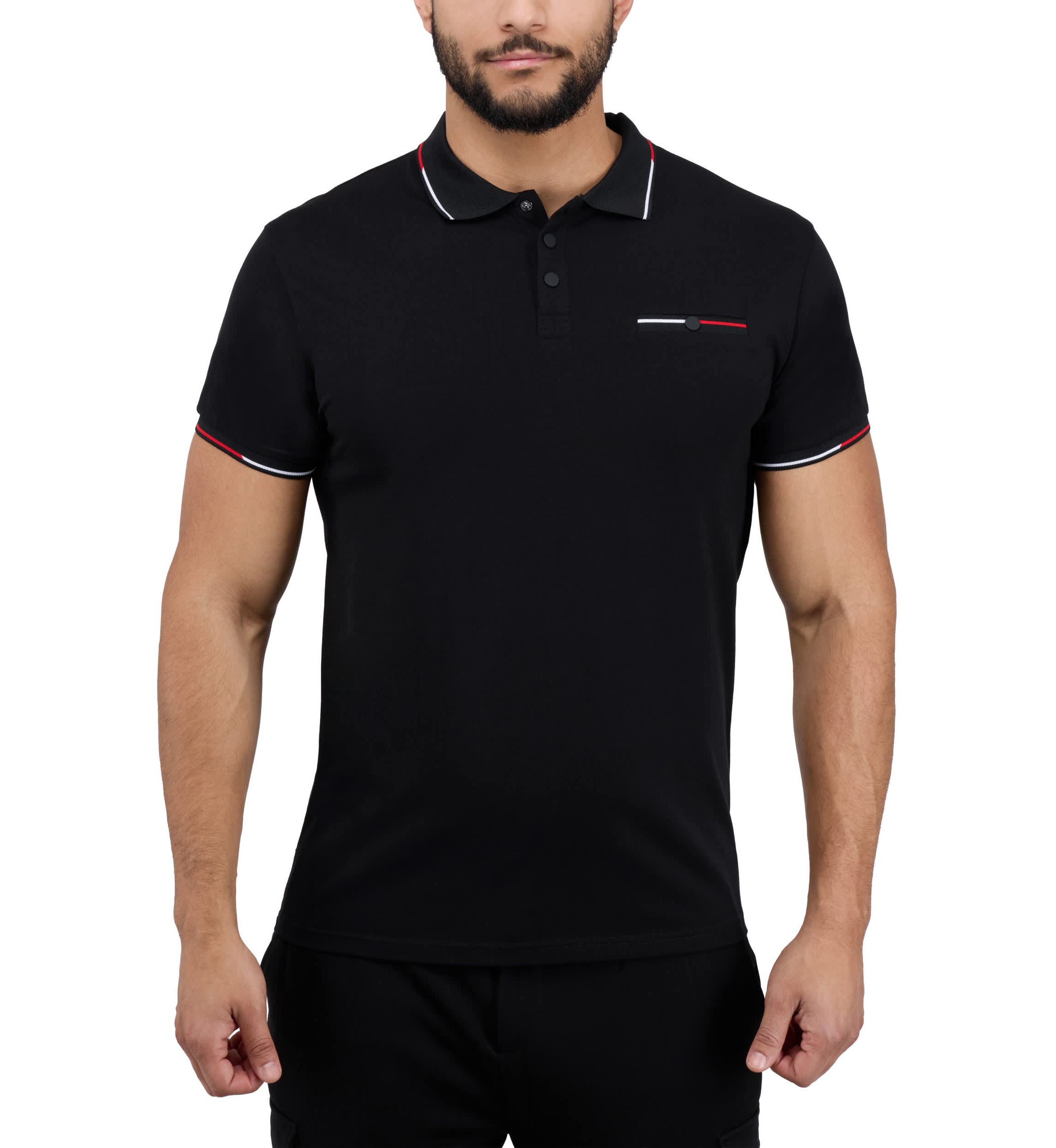 Mens Two-Tone Tipping Polo Shirt