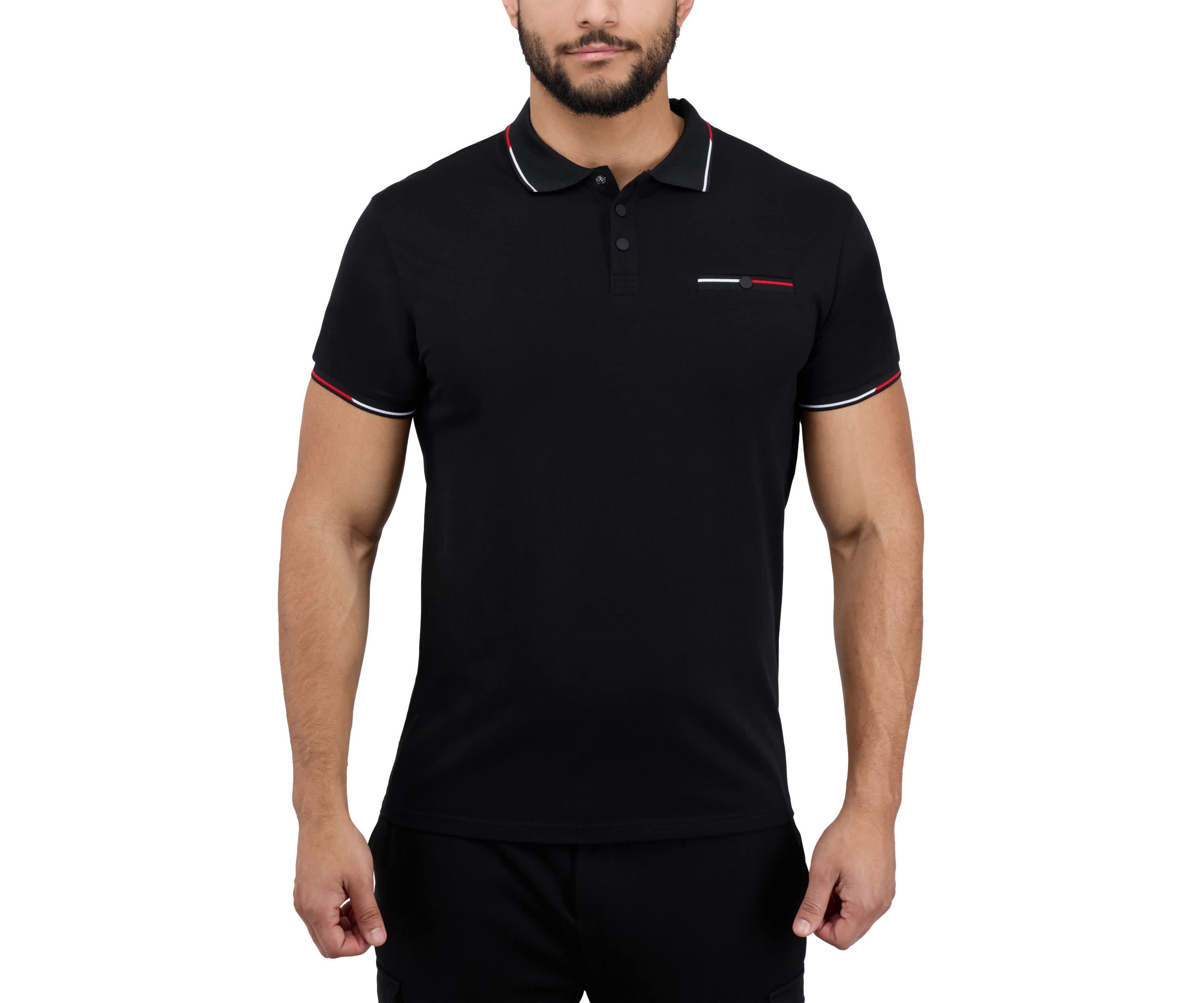 Mens Two-Tone Tipping Polo Shirt