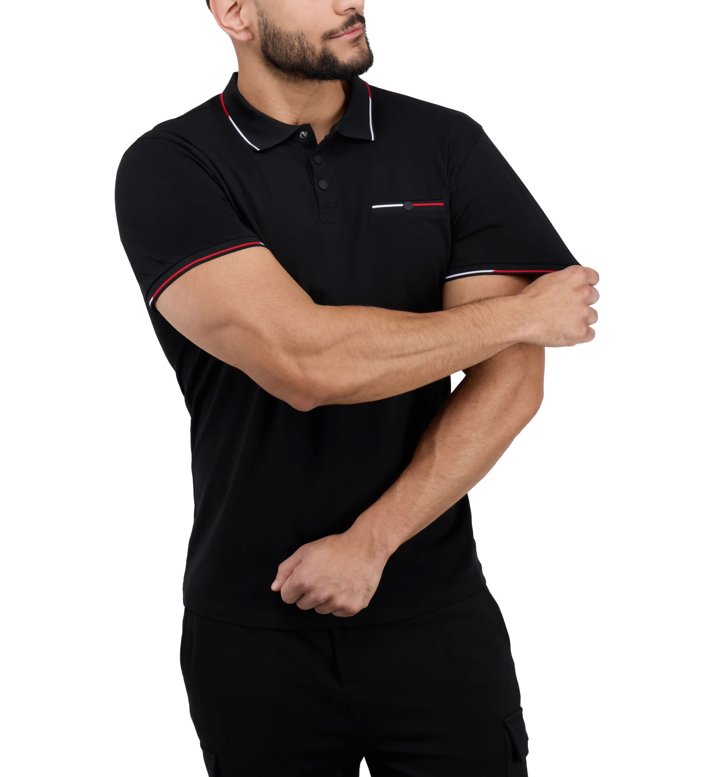 Mens Two-Tone Tipping Polo Shirt
