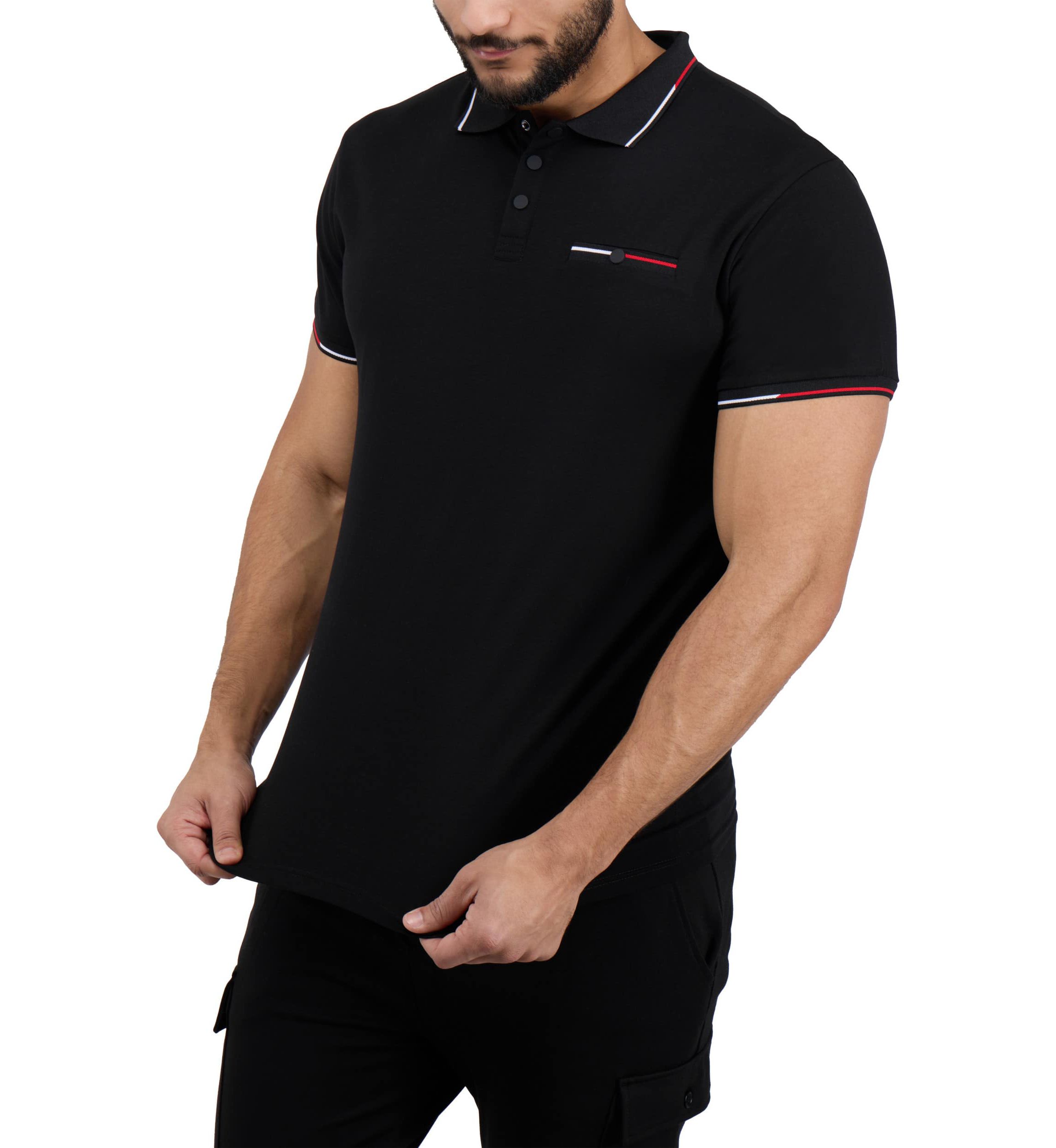 Mens Two-Tone Tipping Polo Shirt