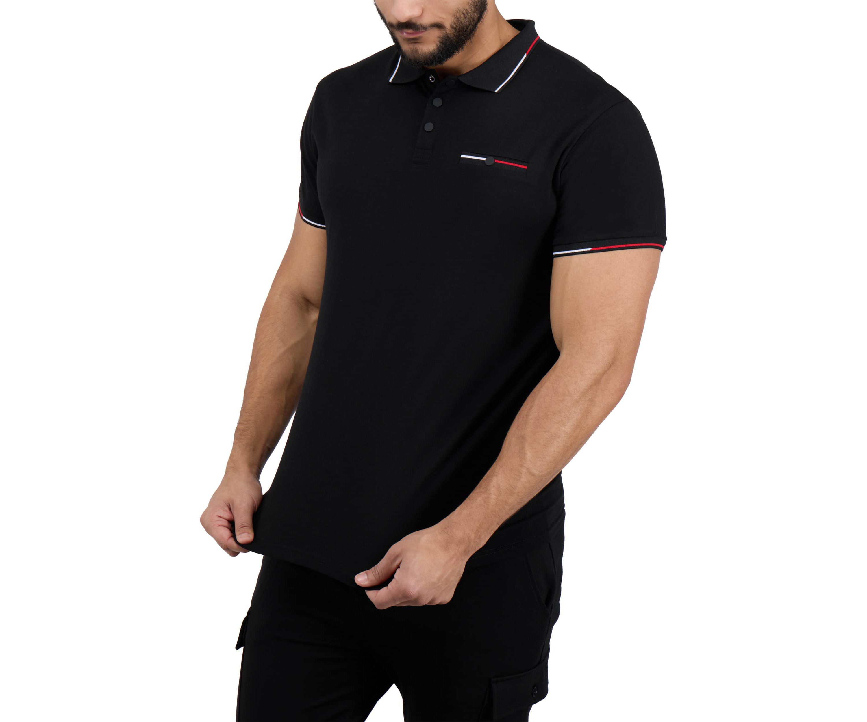 Mens Two-Tone Tipping Polo Shirt