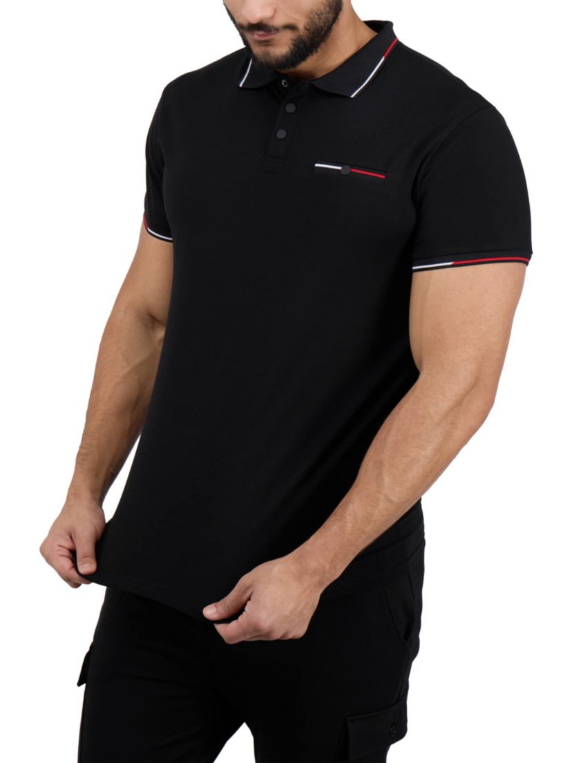 Mens Two-Tone Tipping Polo Shirt