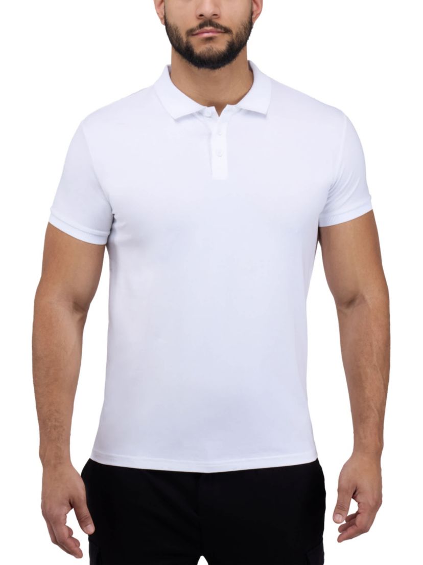 Mens Short Sleeve Ribbed Collar Polo