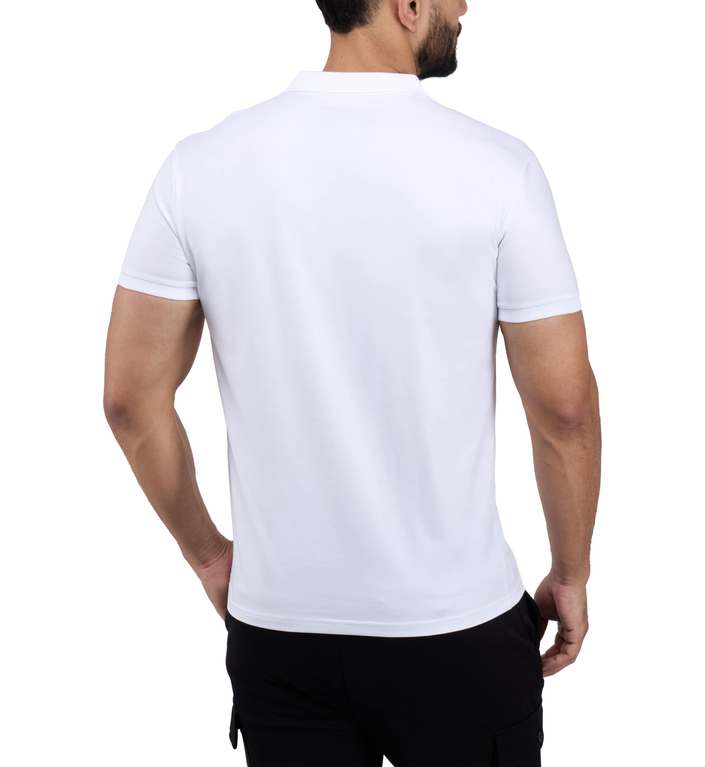 Mens Short Sleeve Ribbed Collar Polo