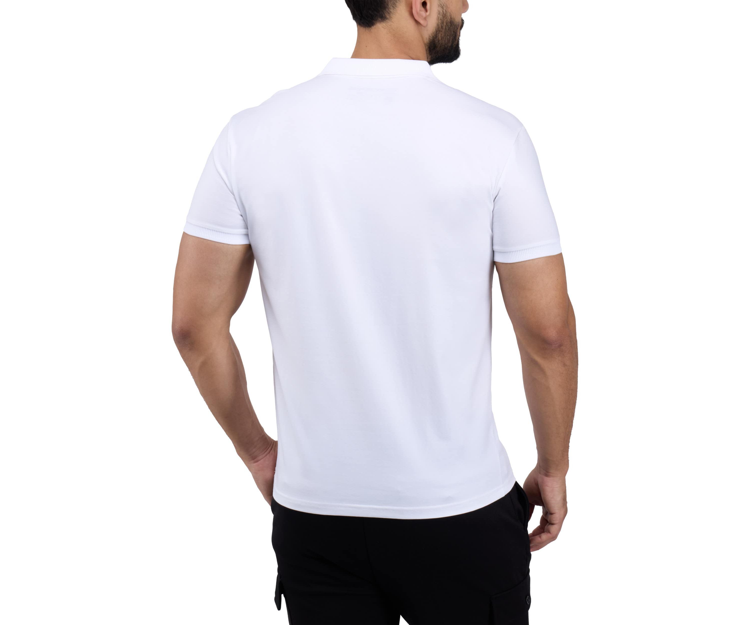 Mens Short Sleeve Ribbed Collar Polo