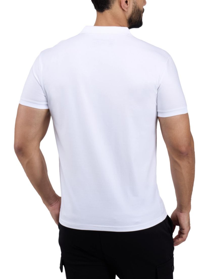 Mens Short Sleeve Ribbed Collar Polo