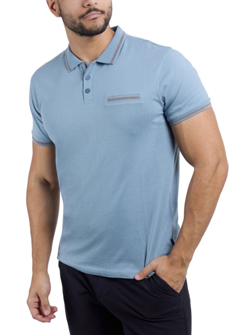 Mens Cotton Contrast Tipped Polo Shirt