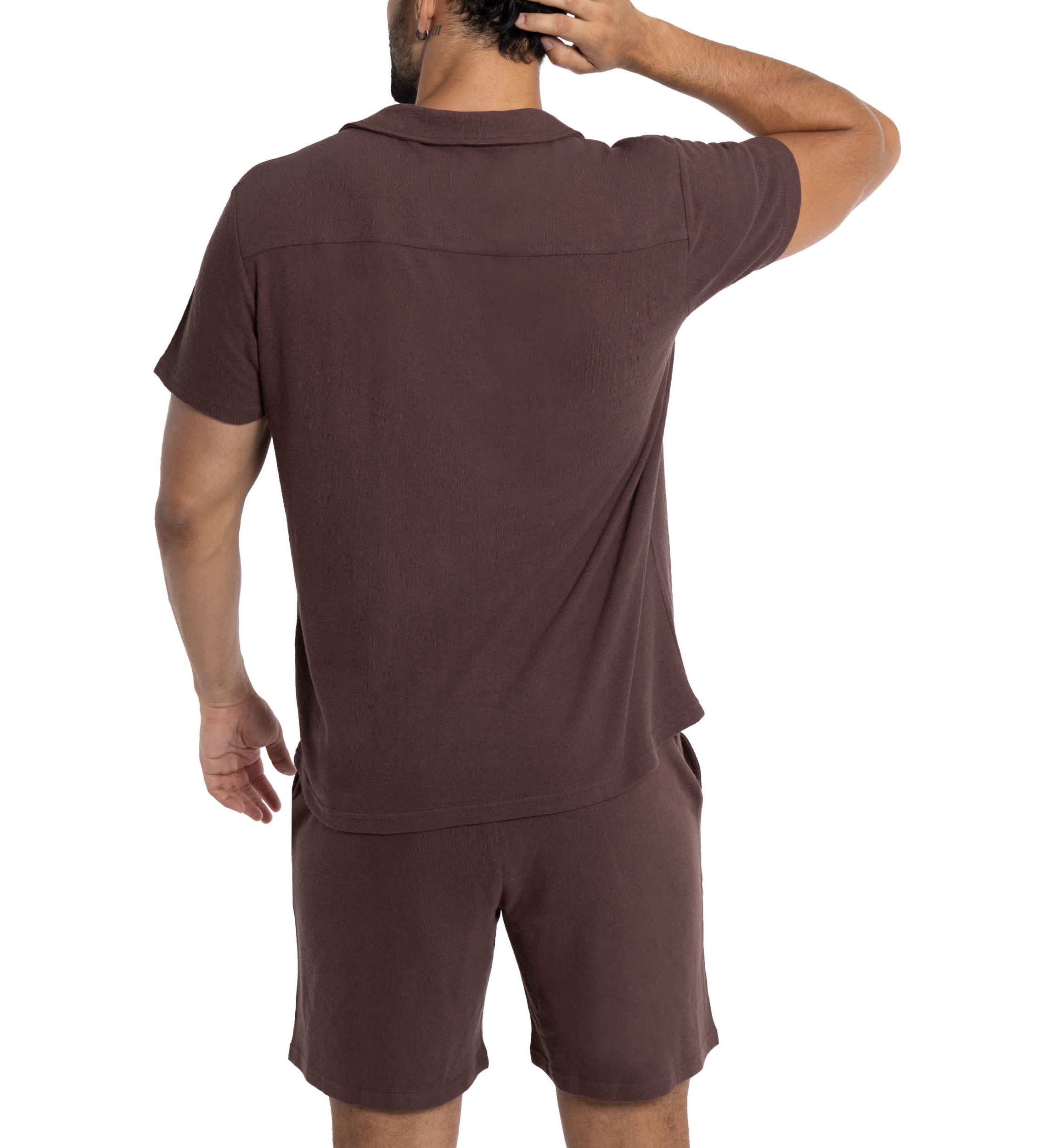 Mens Camp Collar Casual Short Sleeve Button-Up Shirt