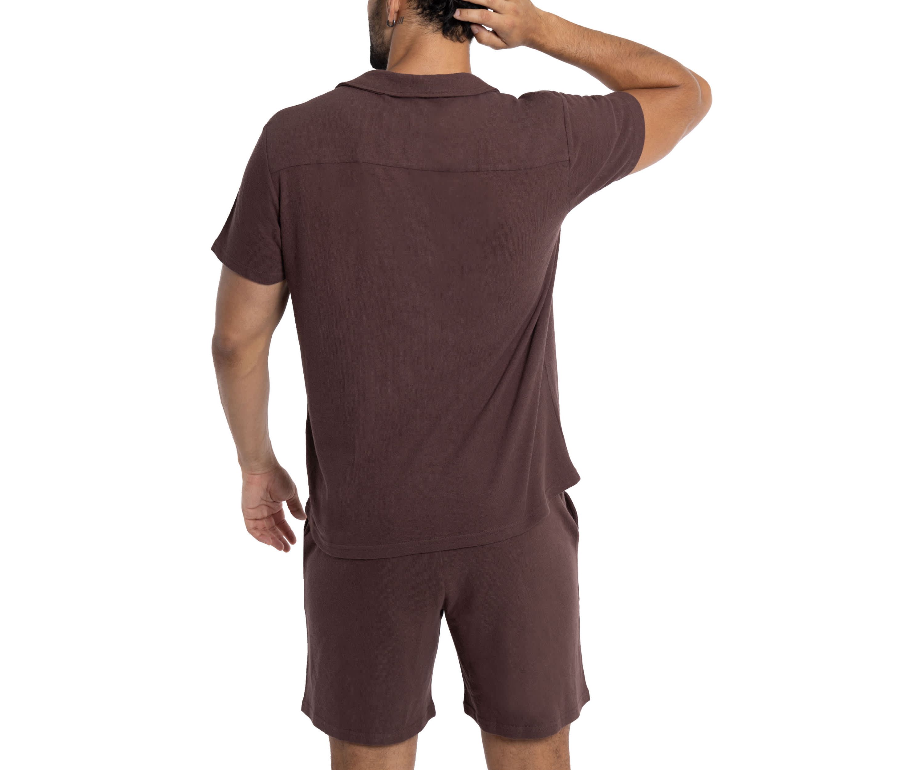 Mens Camp Collar Casual Short Sleeve Button-Up Shirt