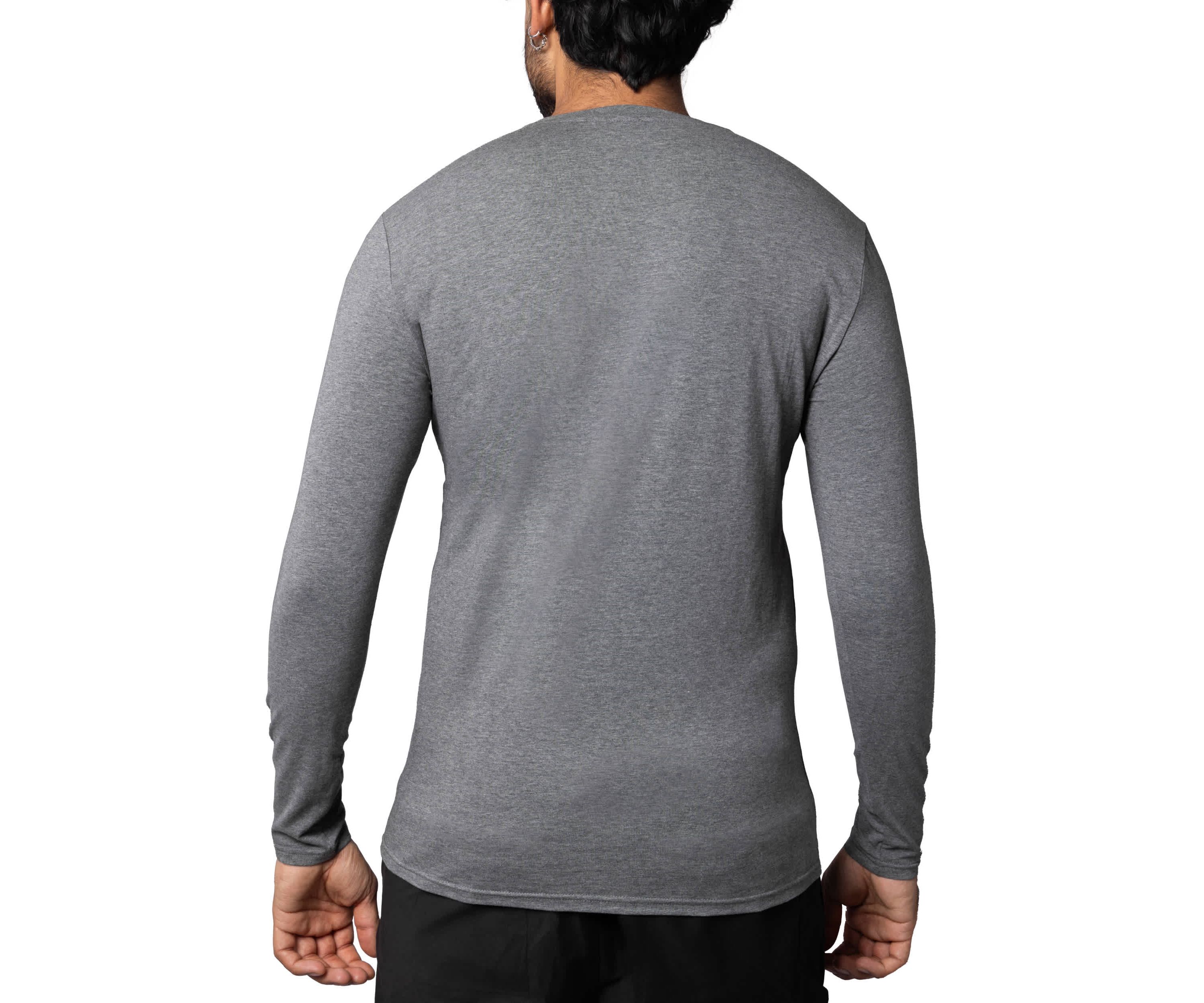 Mens Outlined Skull Rhinestone Graphic Long Sleeves T-Shirts