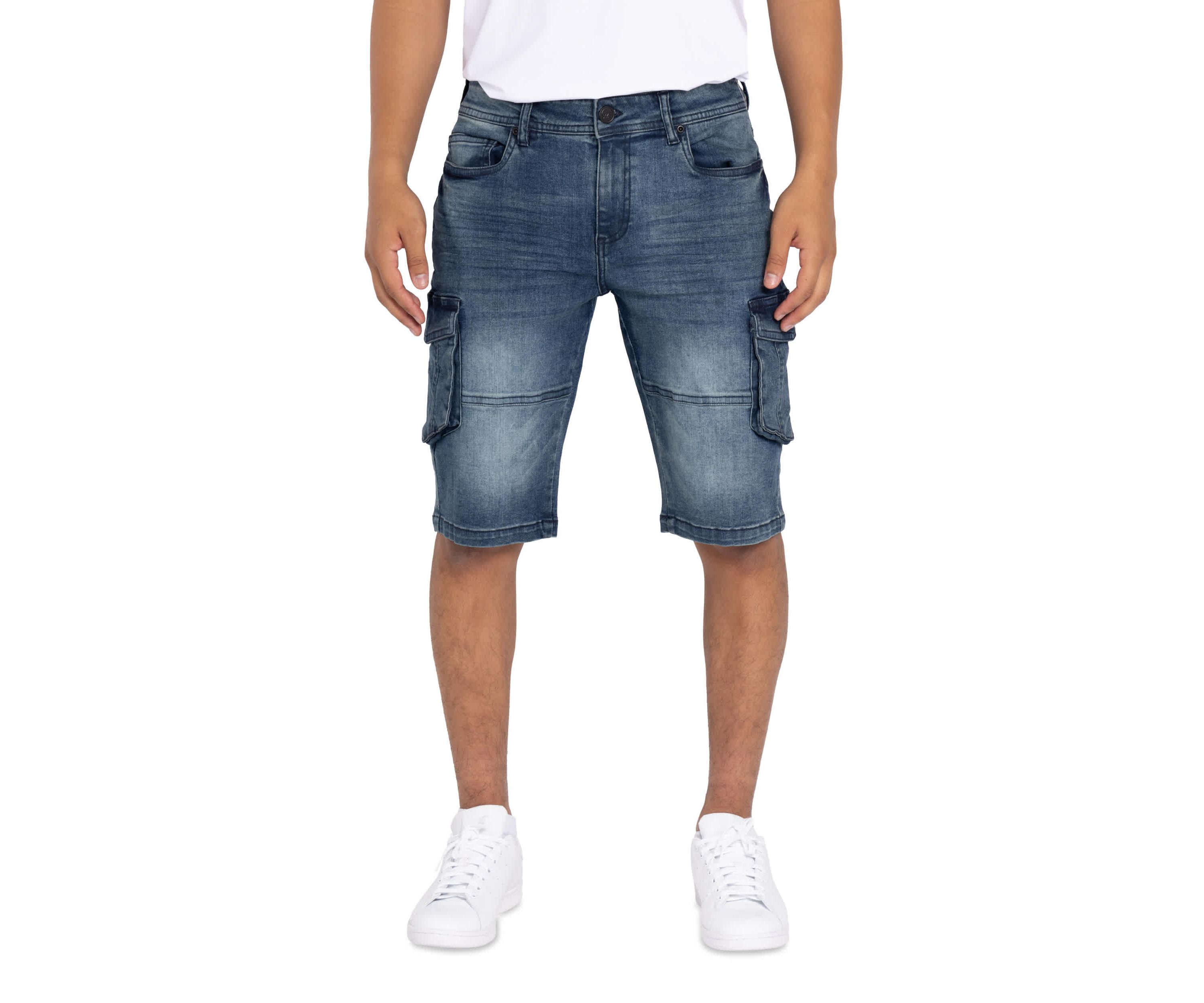 Mens Denim Cargo Shorts