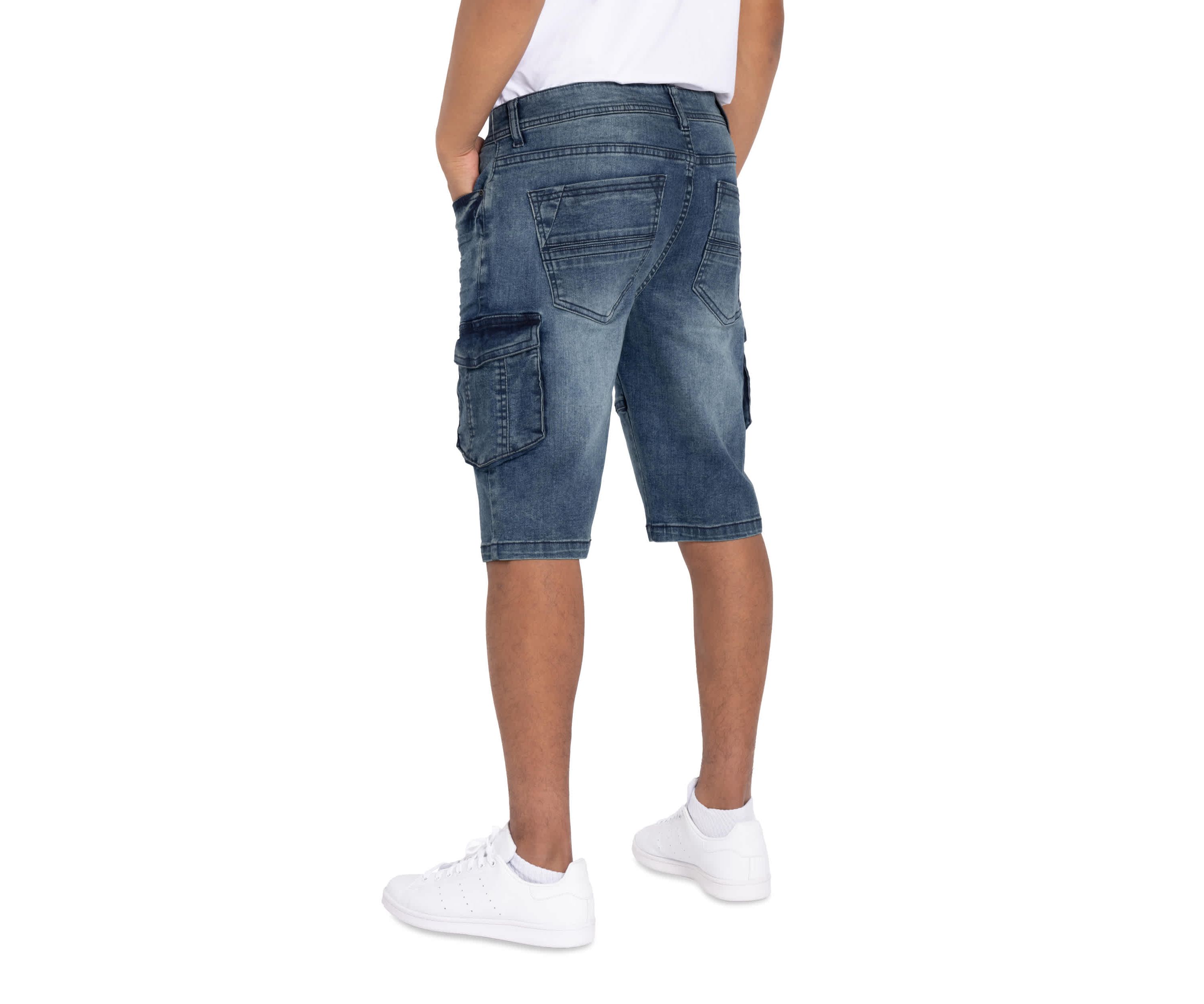 Mens Denim Cargo Shorts