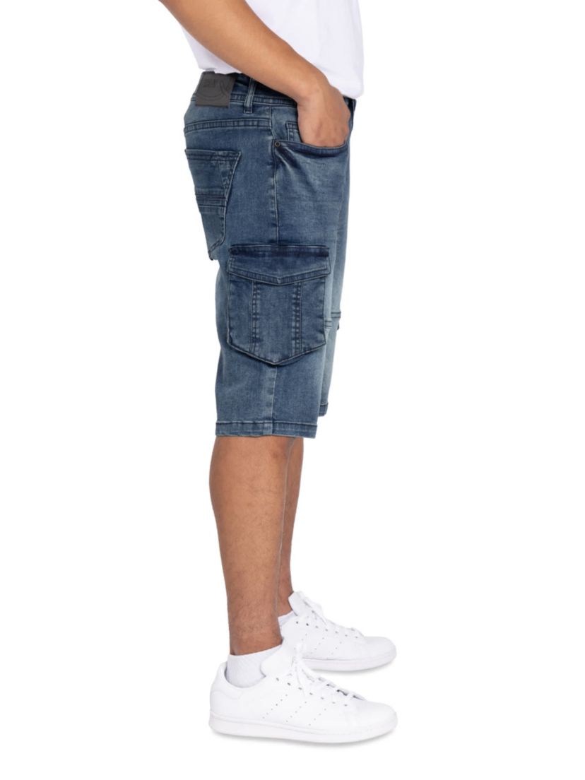 Mens Denim Cargo Shorts