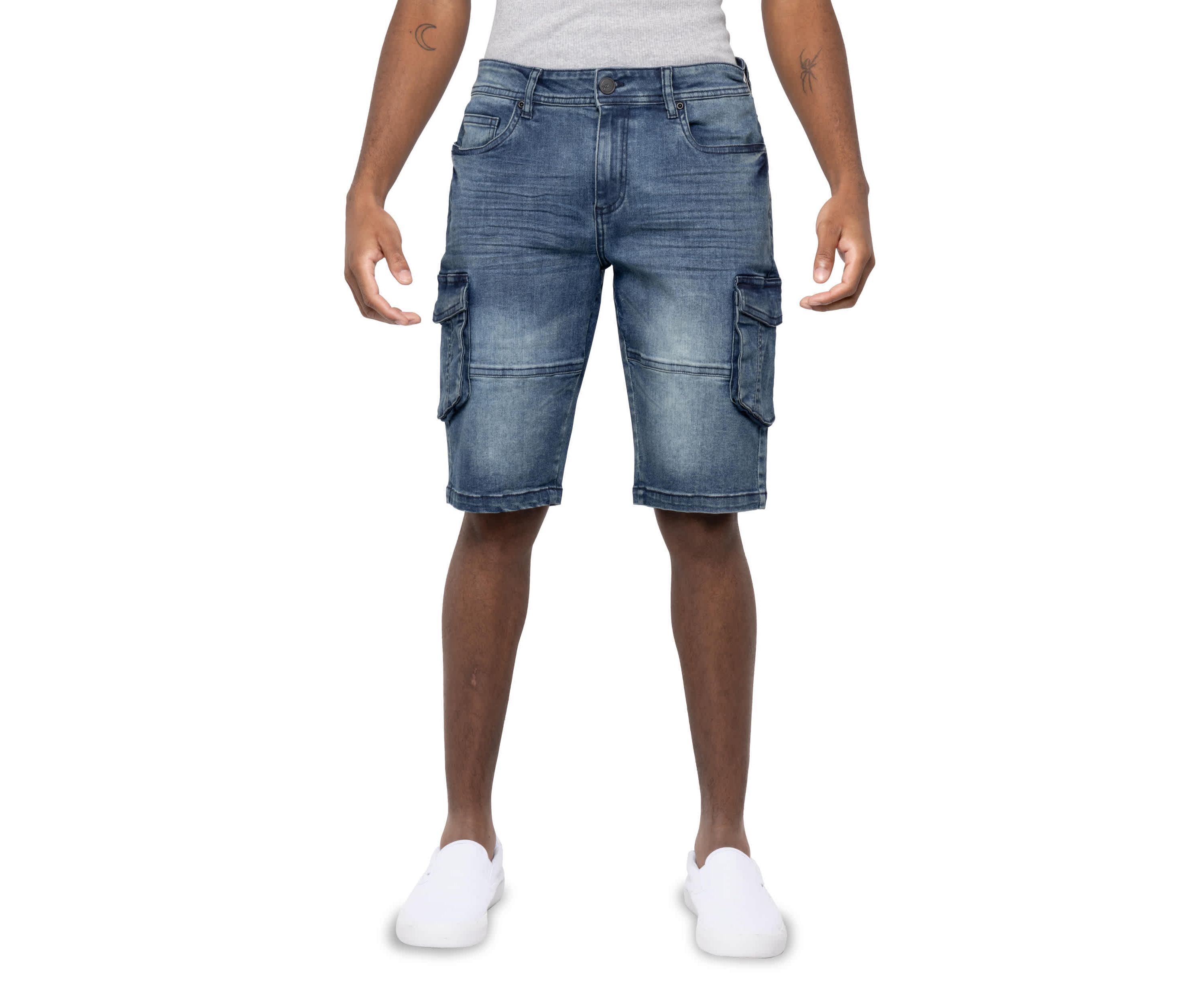 Mens Denim Cargo Shorts