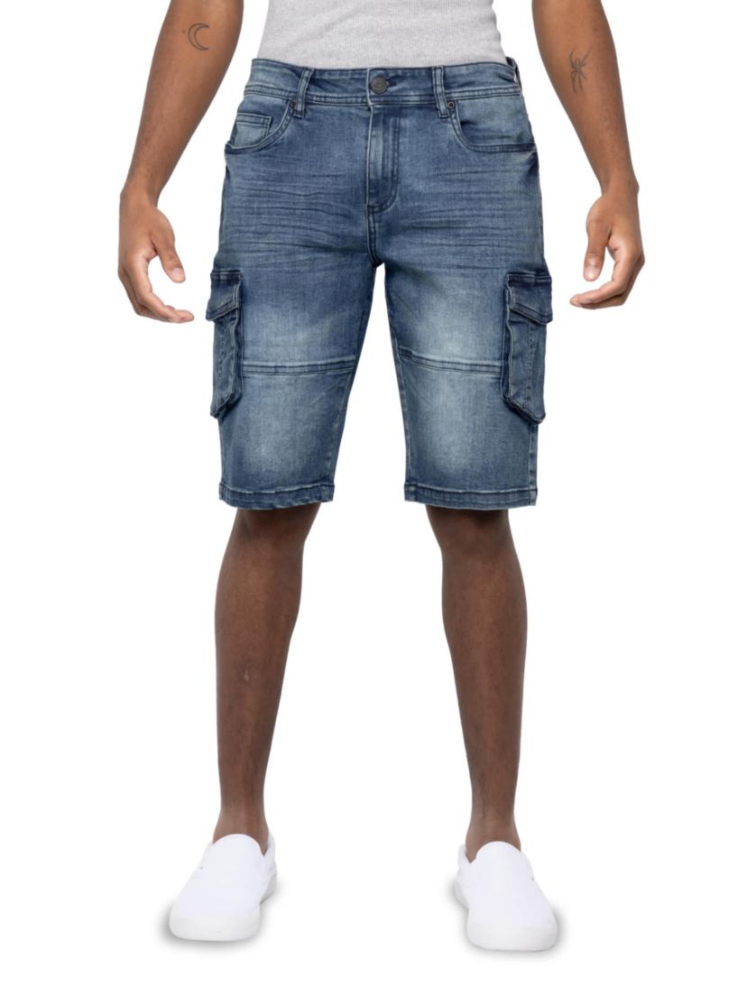 Mens Denim Cargo Shorts