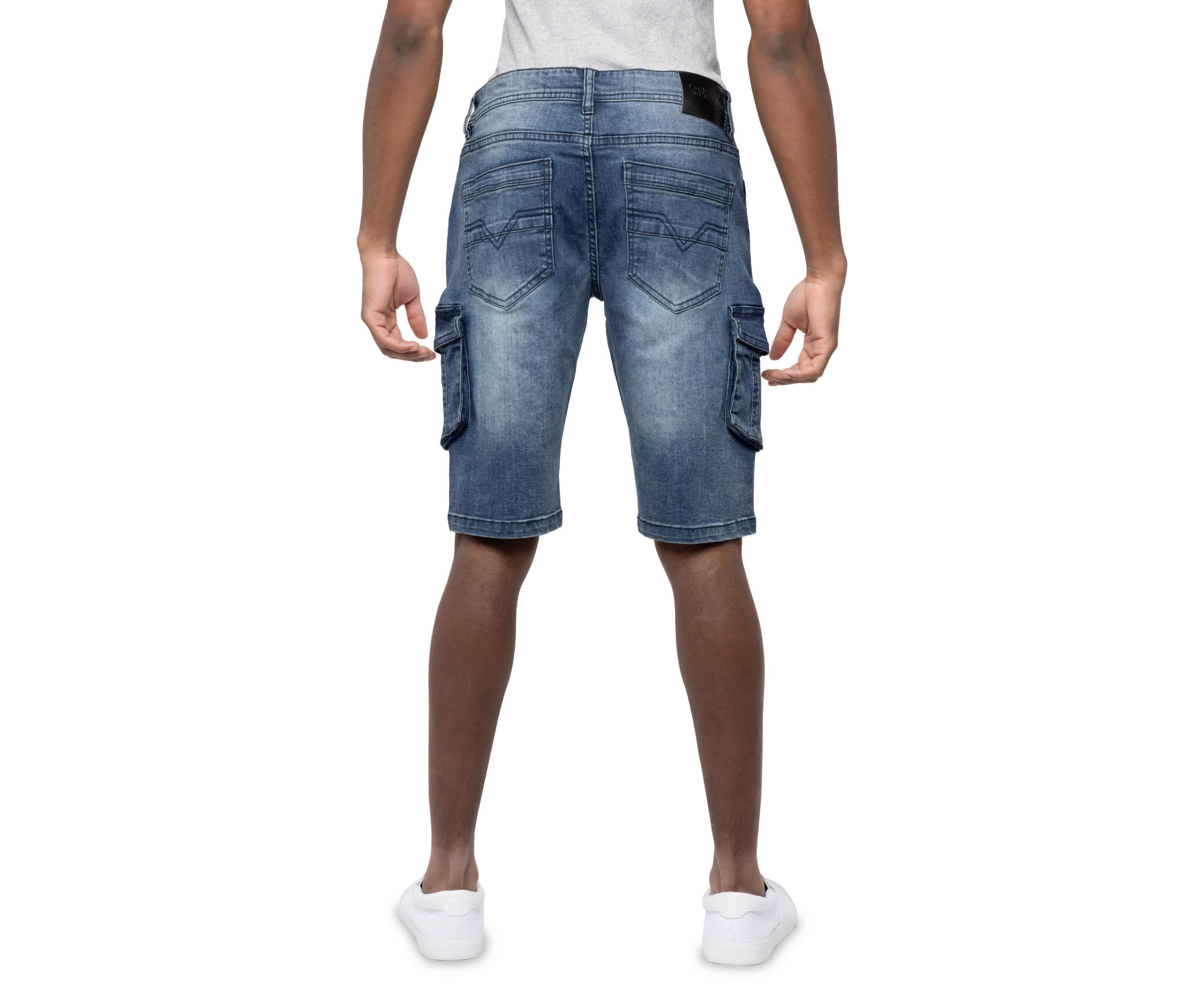 Mens Denim Cargo Shorts