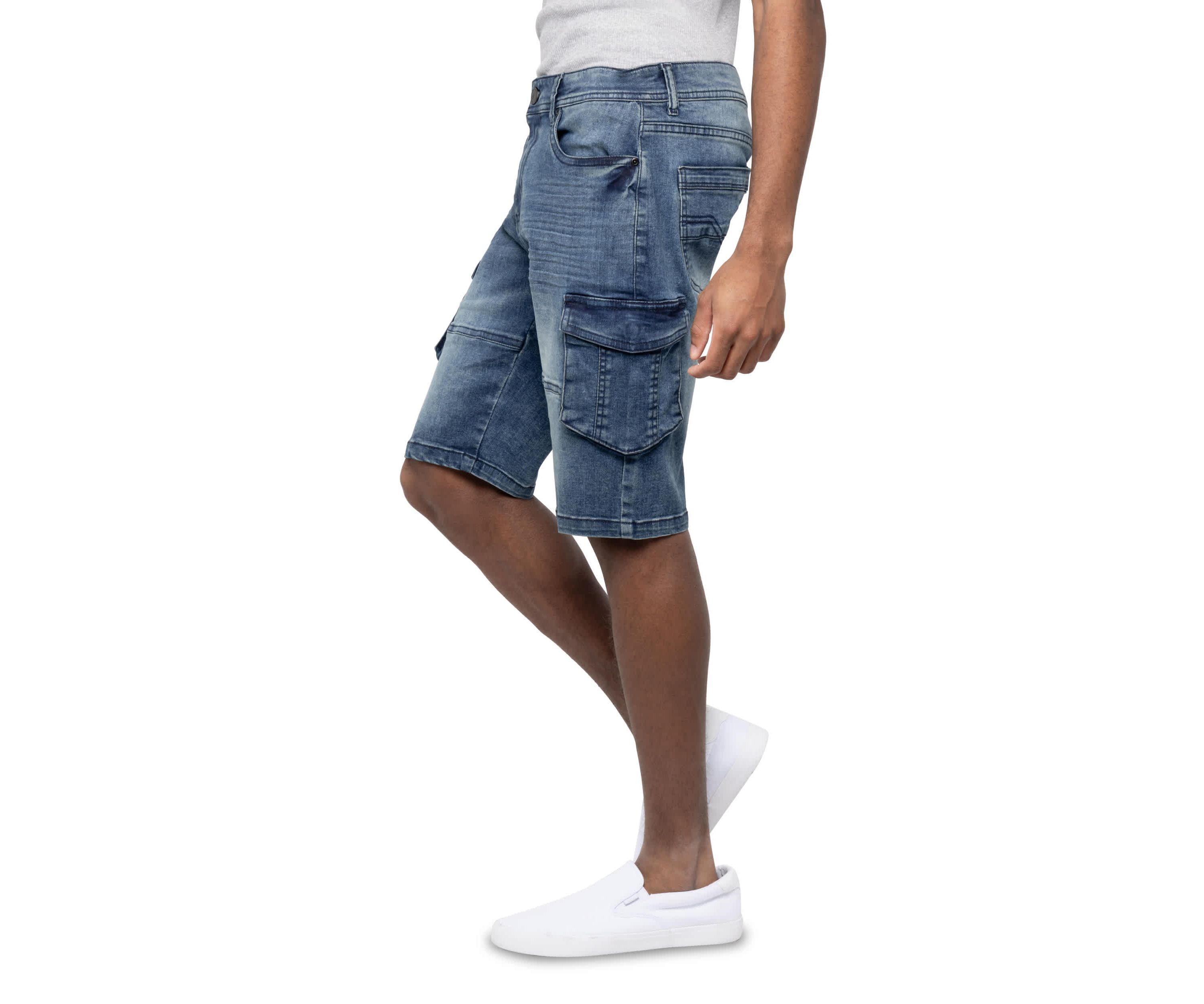 Mens Denim Cargo Shorts