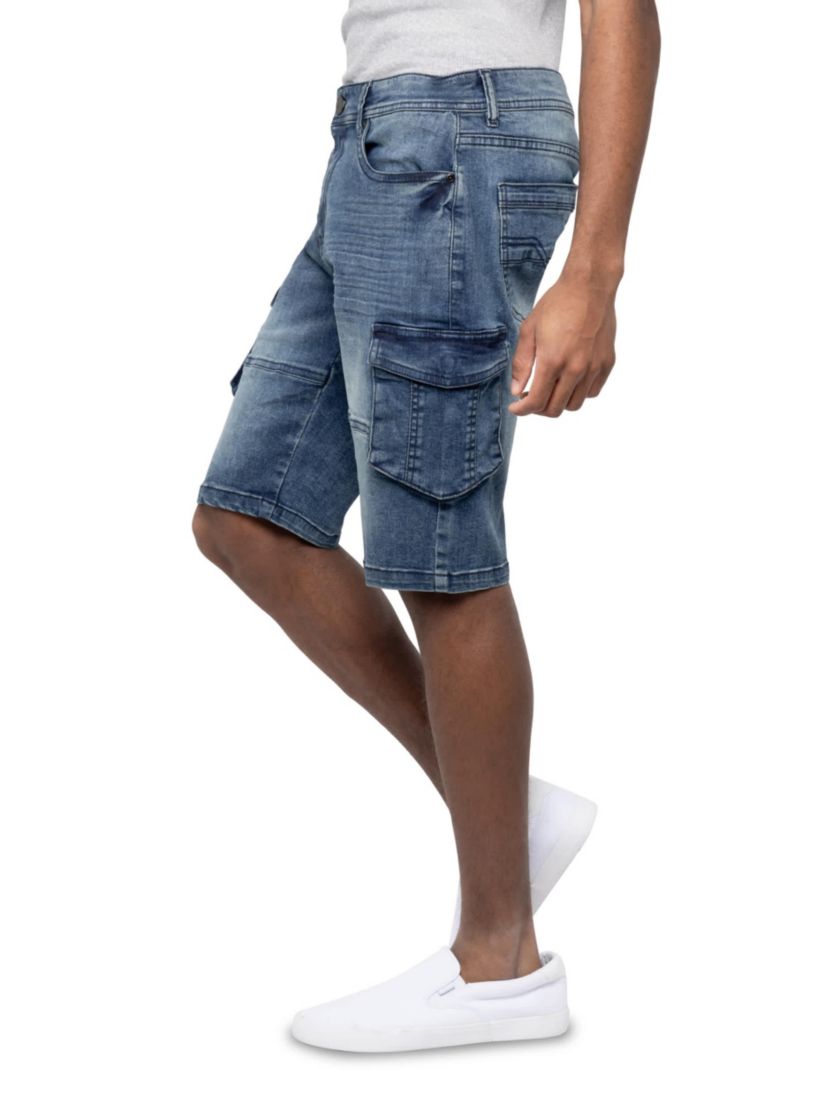 Mens Denim Cargo Shorts