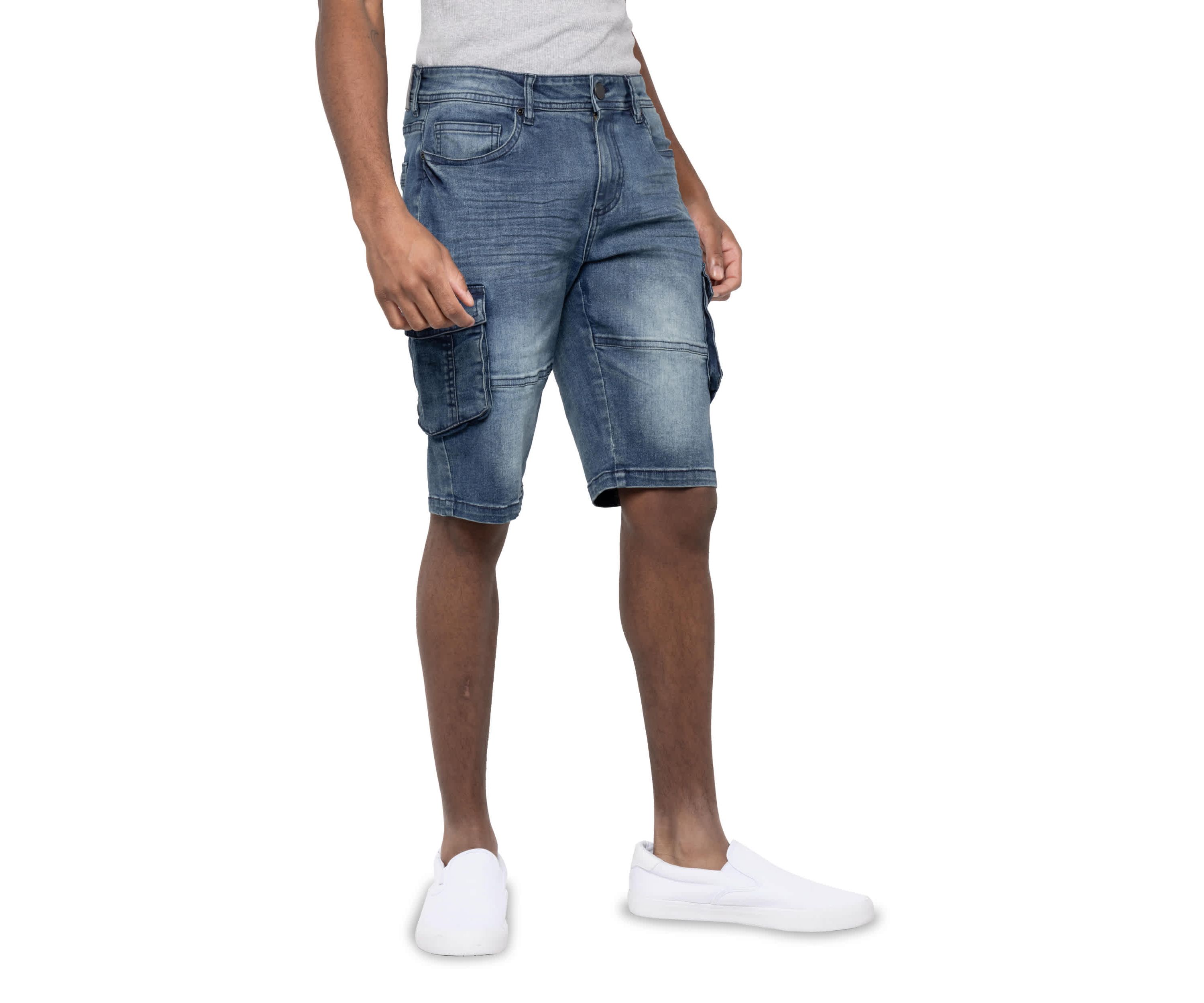Mens Denim Cargo Shorts