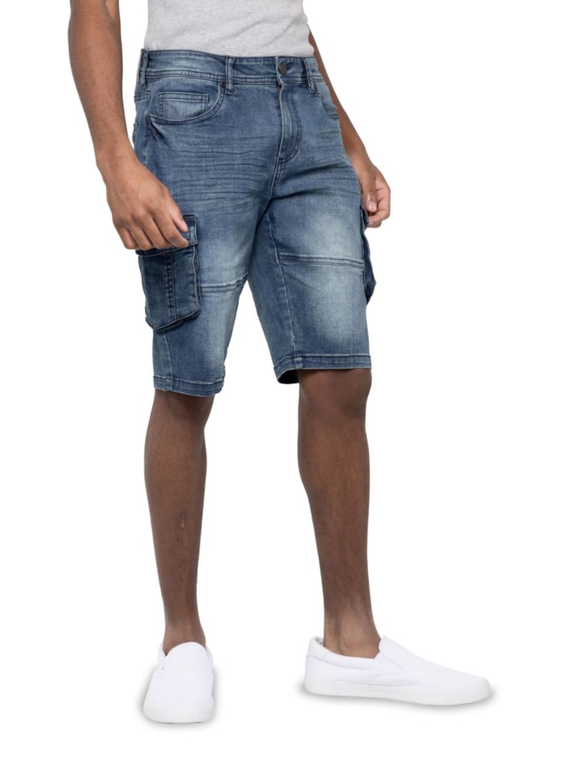 Mens Denim Cargo Shorts
