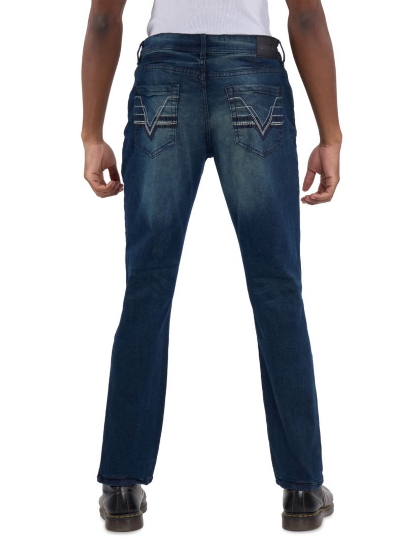 Mens Modern Fit Saddle Stitch Jeans