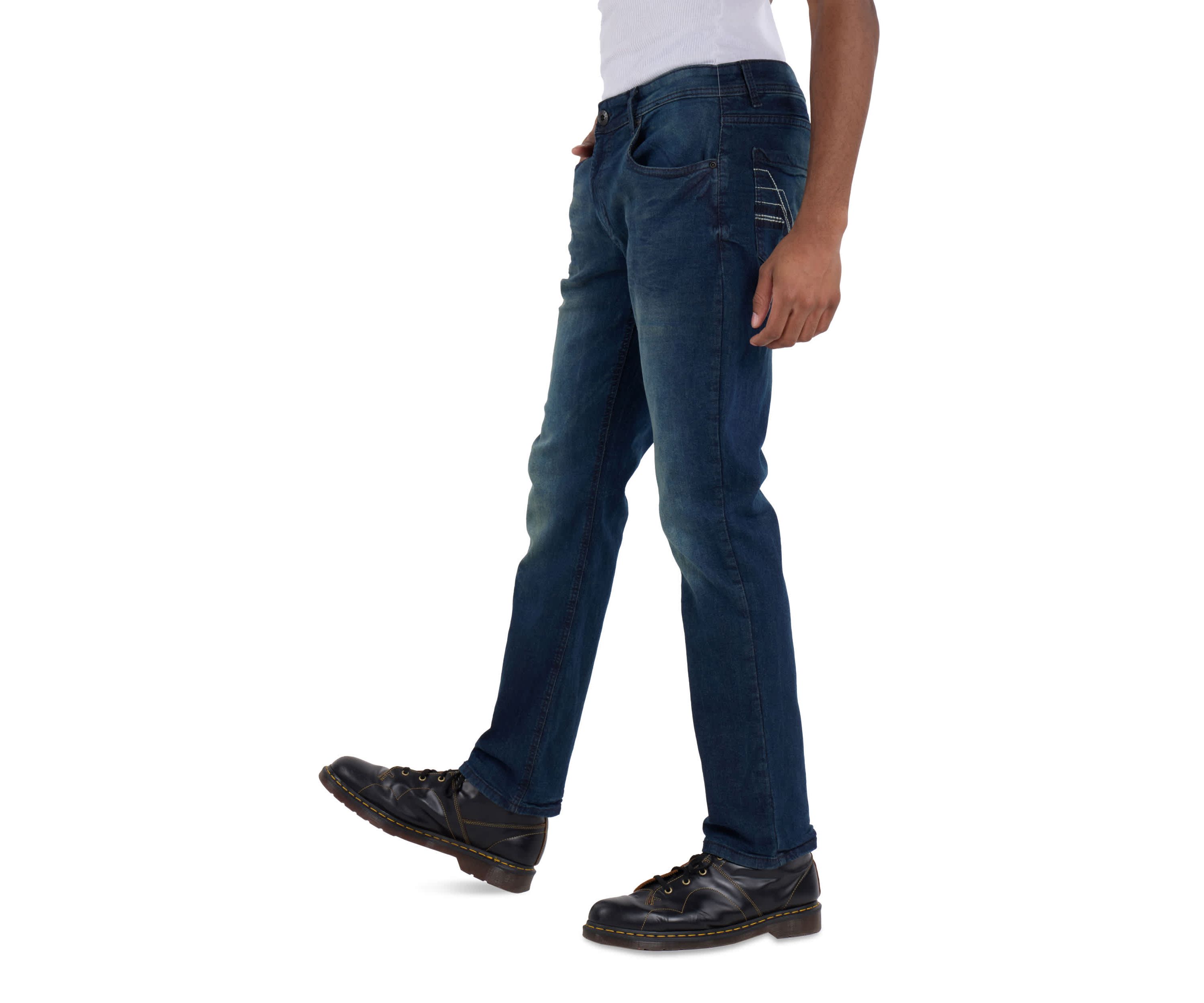 Mens Modern Fit Saddle Stitch Jeans