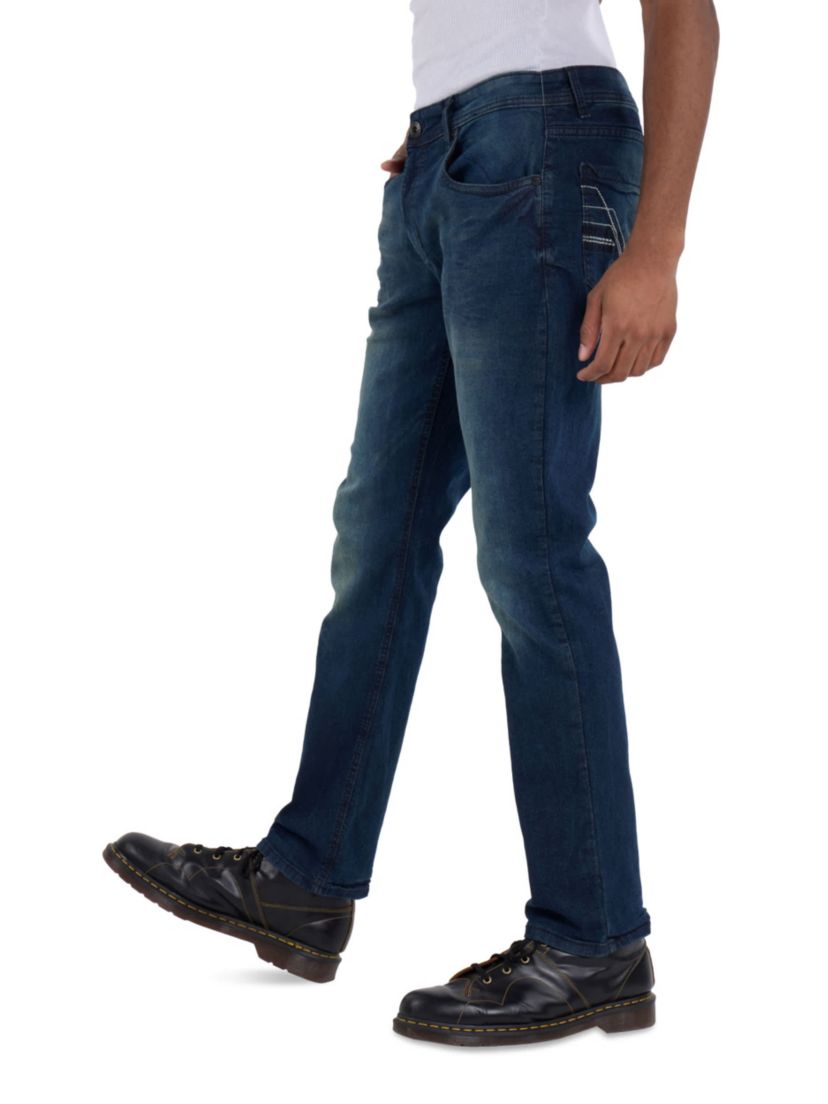 Mens Modern Fit Saddle Stitch Jeans