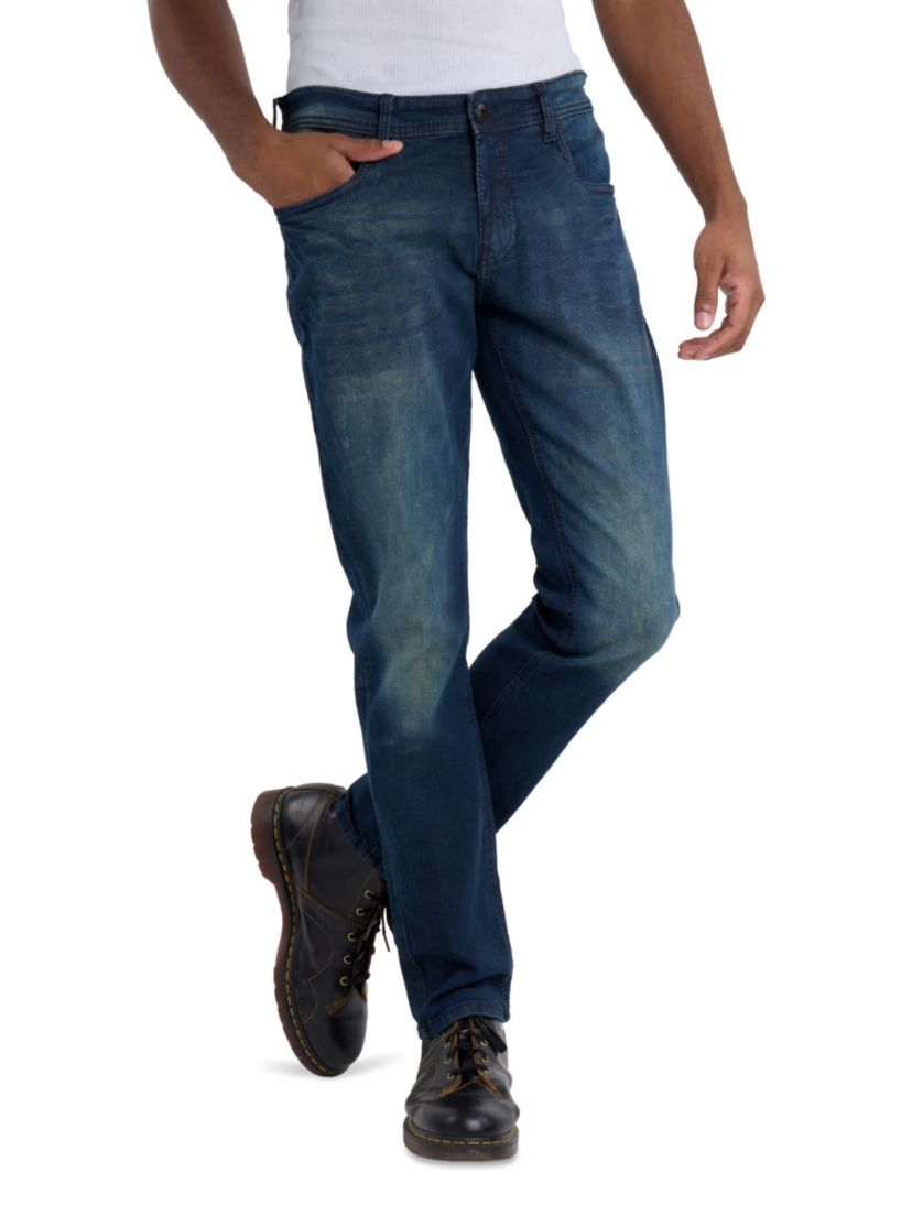 Mens Modern Fit Saddle Stitch Jeans