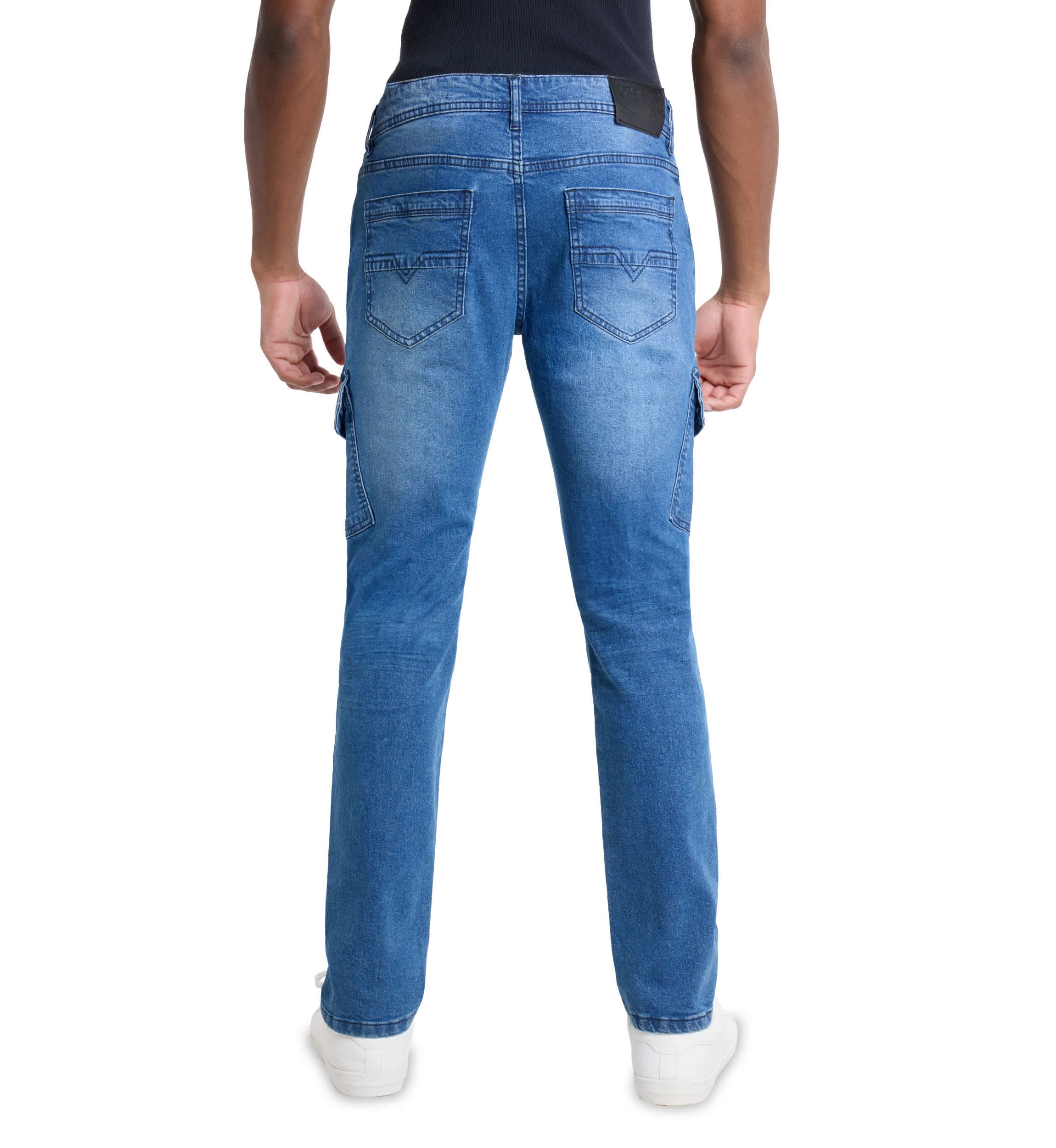 Mens Slim Fit Cargo Pocket Jeans