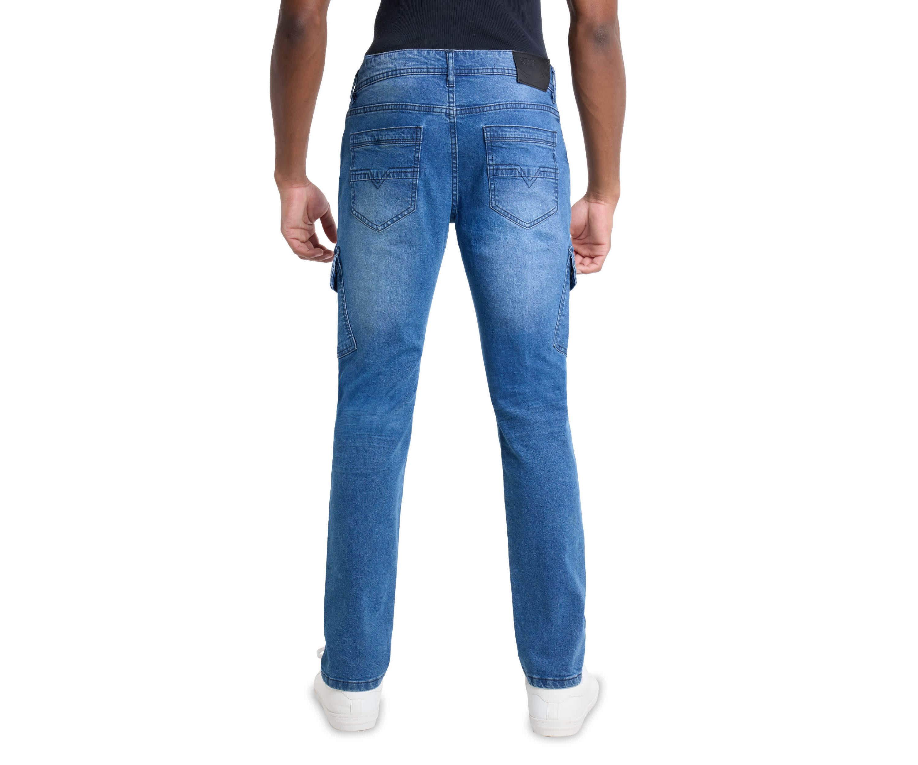Mens Slim Fit Cargo Pocket Jeans