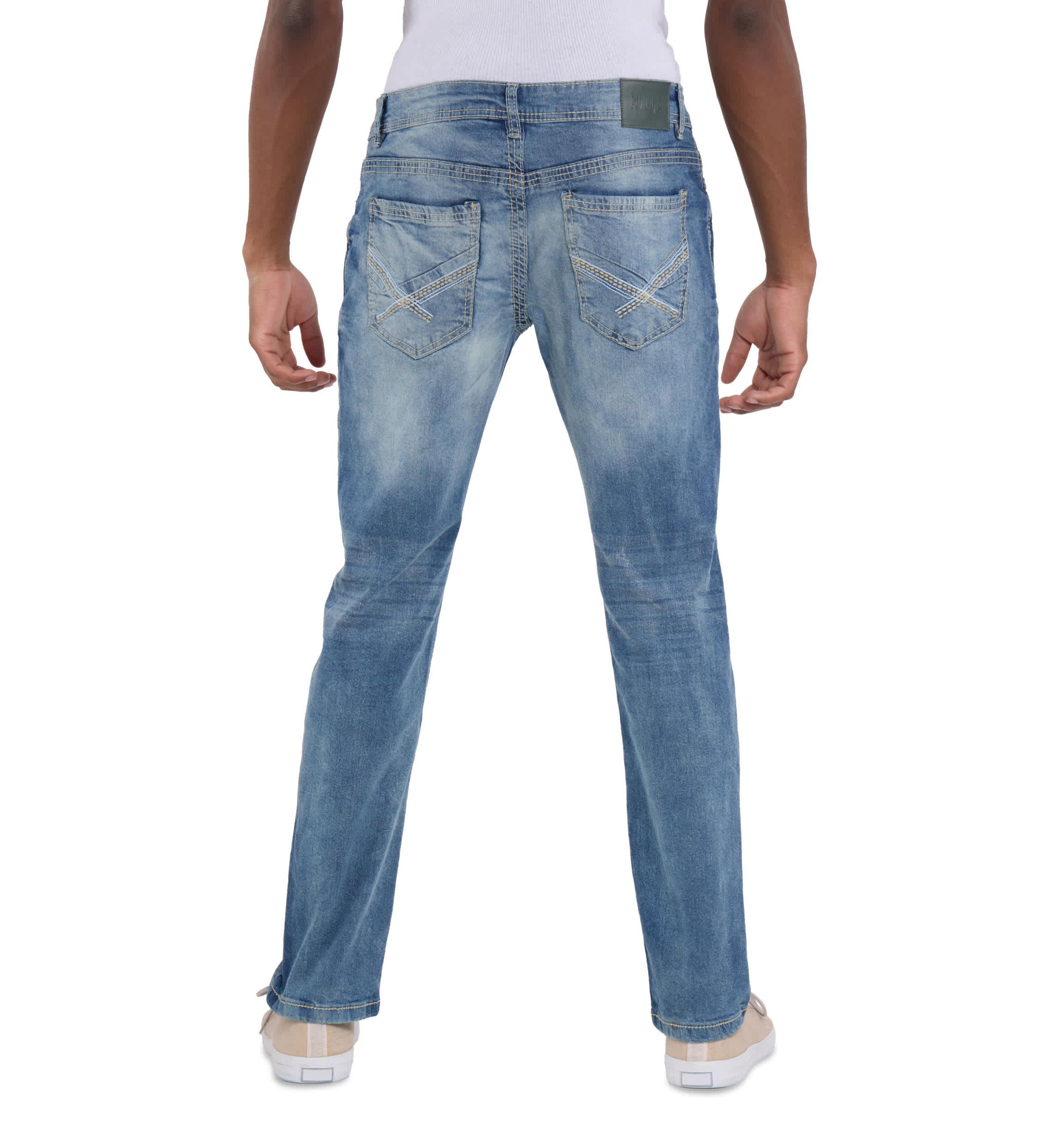 Mens Modern Fit Saddle Stitch Jeans