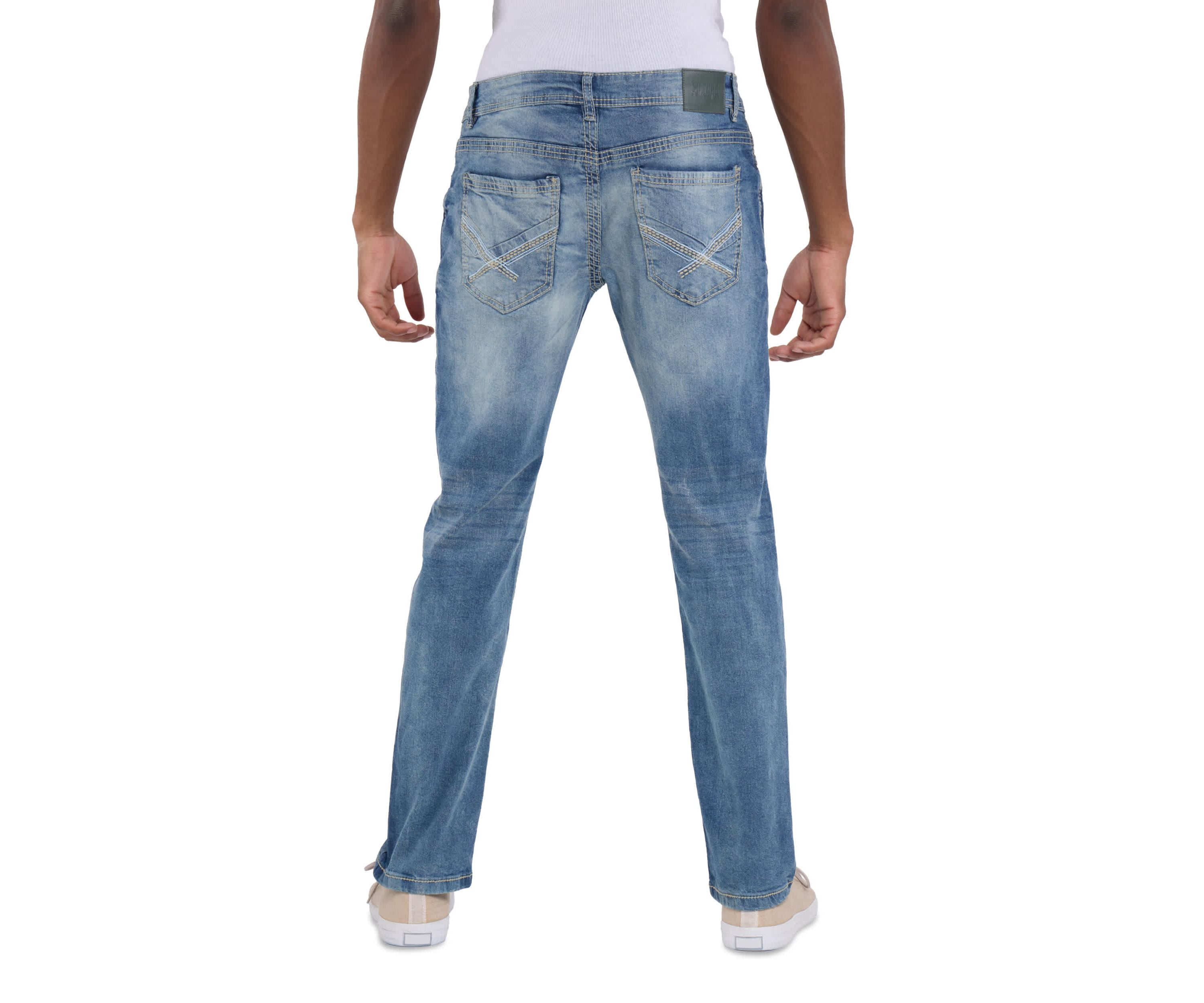 Mens Modern Fit Saddle Stitch Jeans