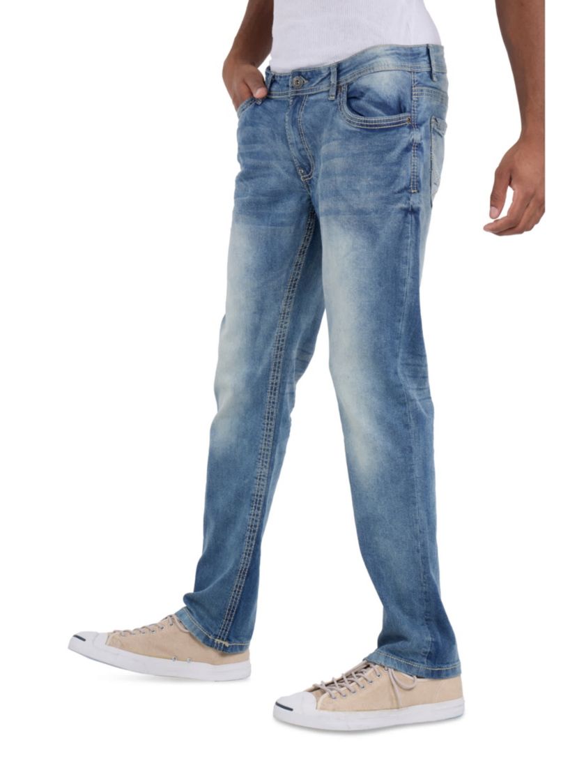 Mens Modern Fit Saddle Stitch Jeans