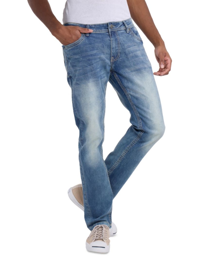 Mens Modern Fit Saddle Stitch Jeans