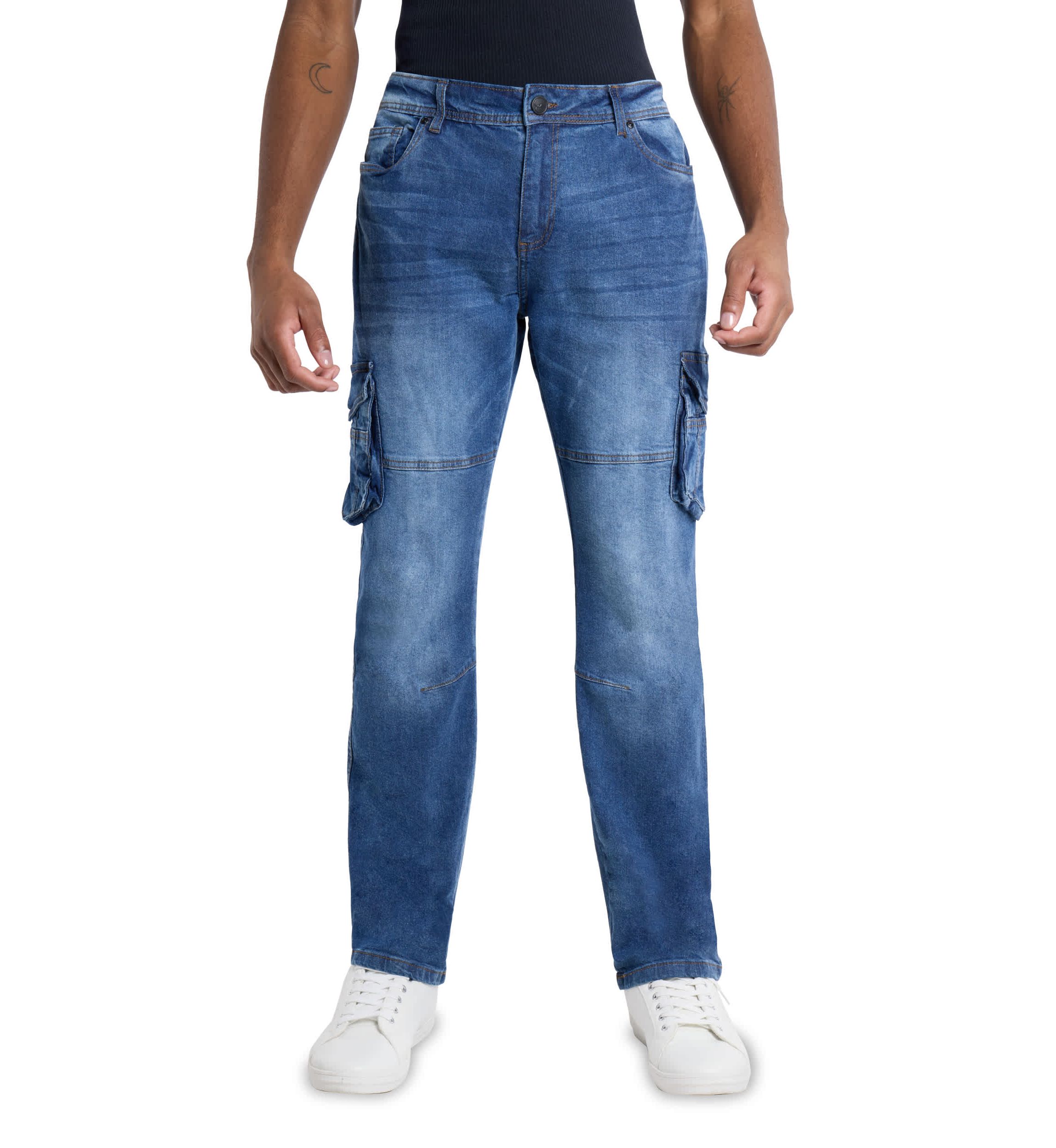 Mens Slim Fit Cargo Jeans